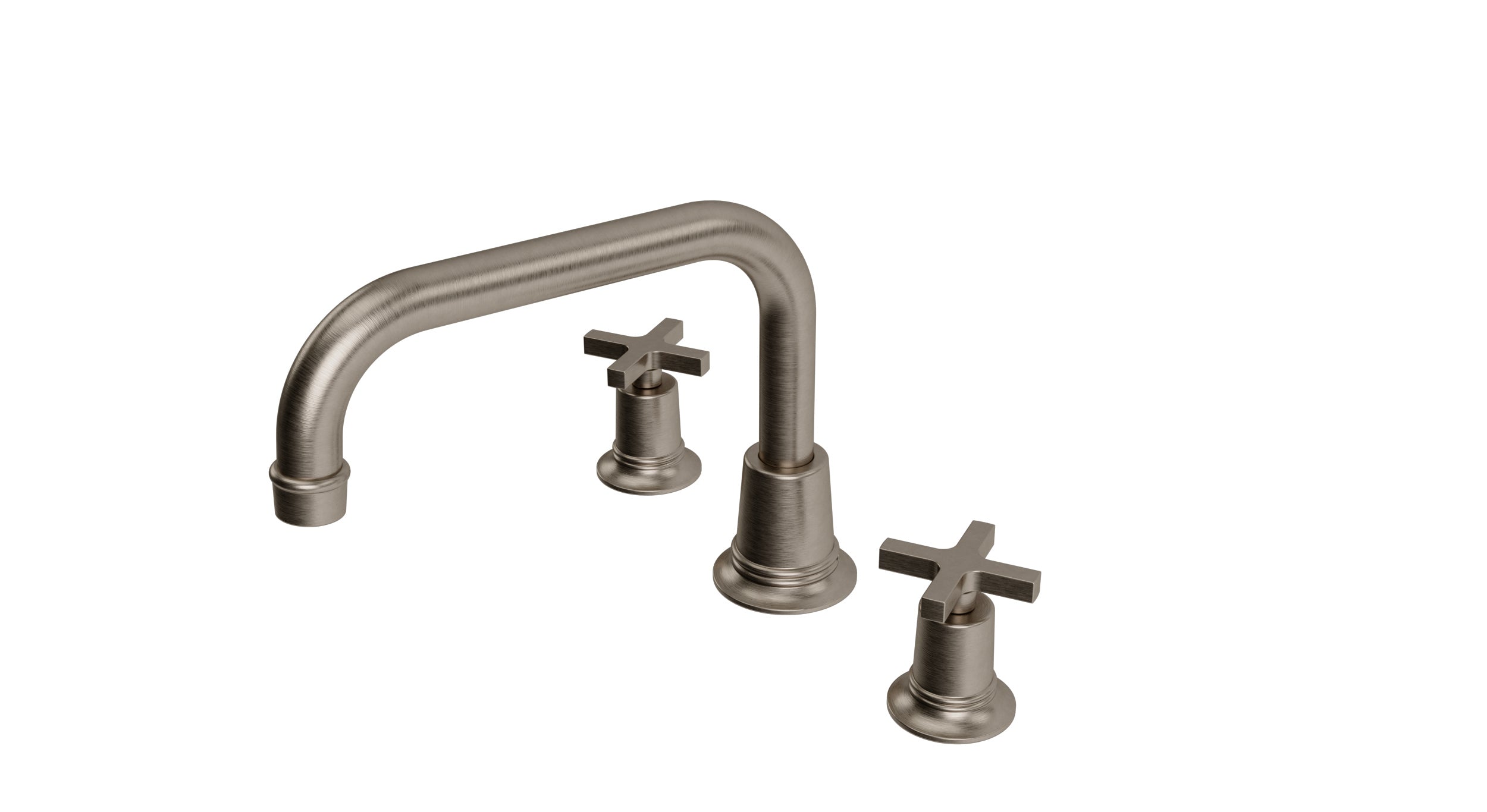 Emerson Two Handle Deck Mount Squaretop Bath Trim with Classic Cross Handles in Antique Nickel