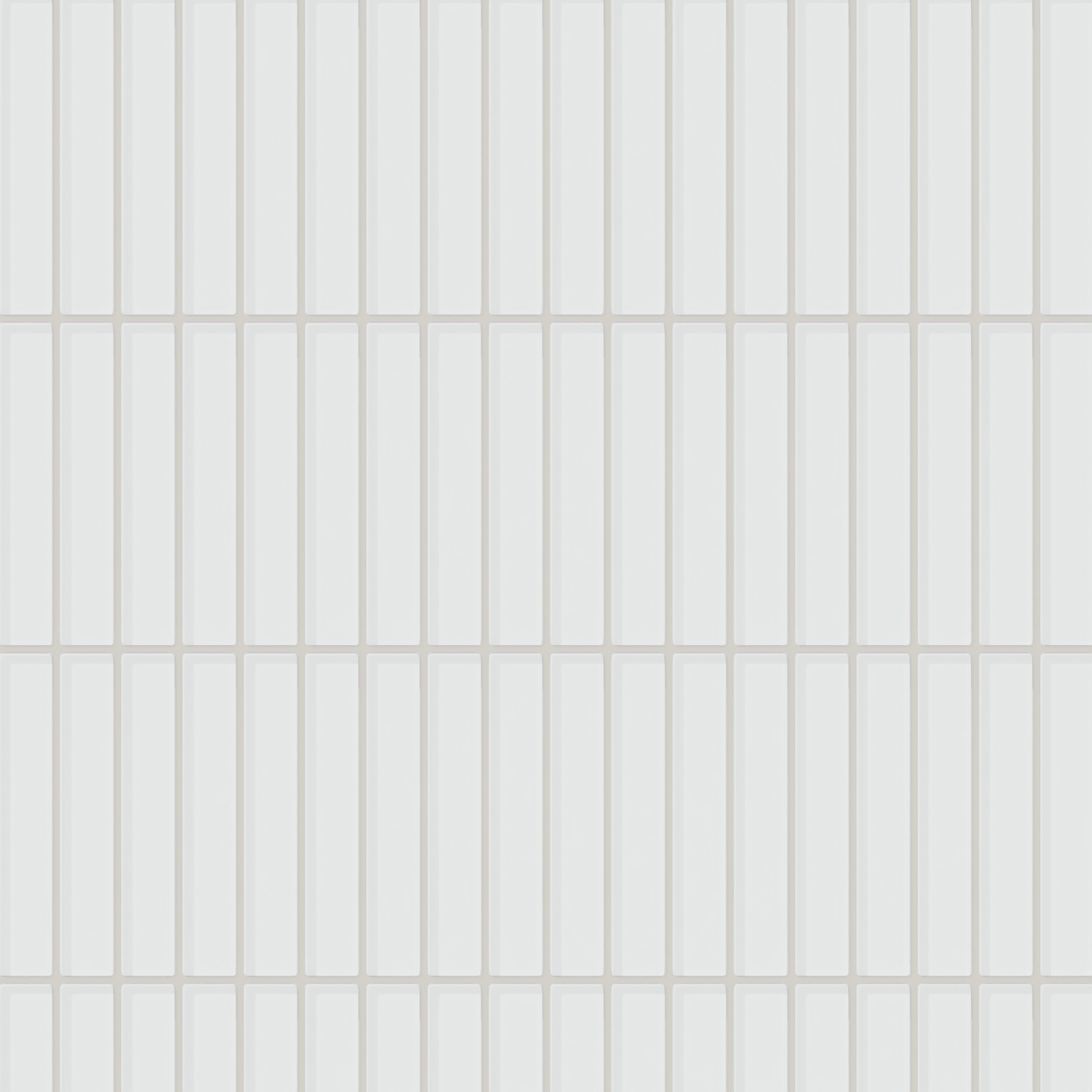 1x6 Straight Set Sheeted Glass Mosaic Tile in Egret Gloss