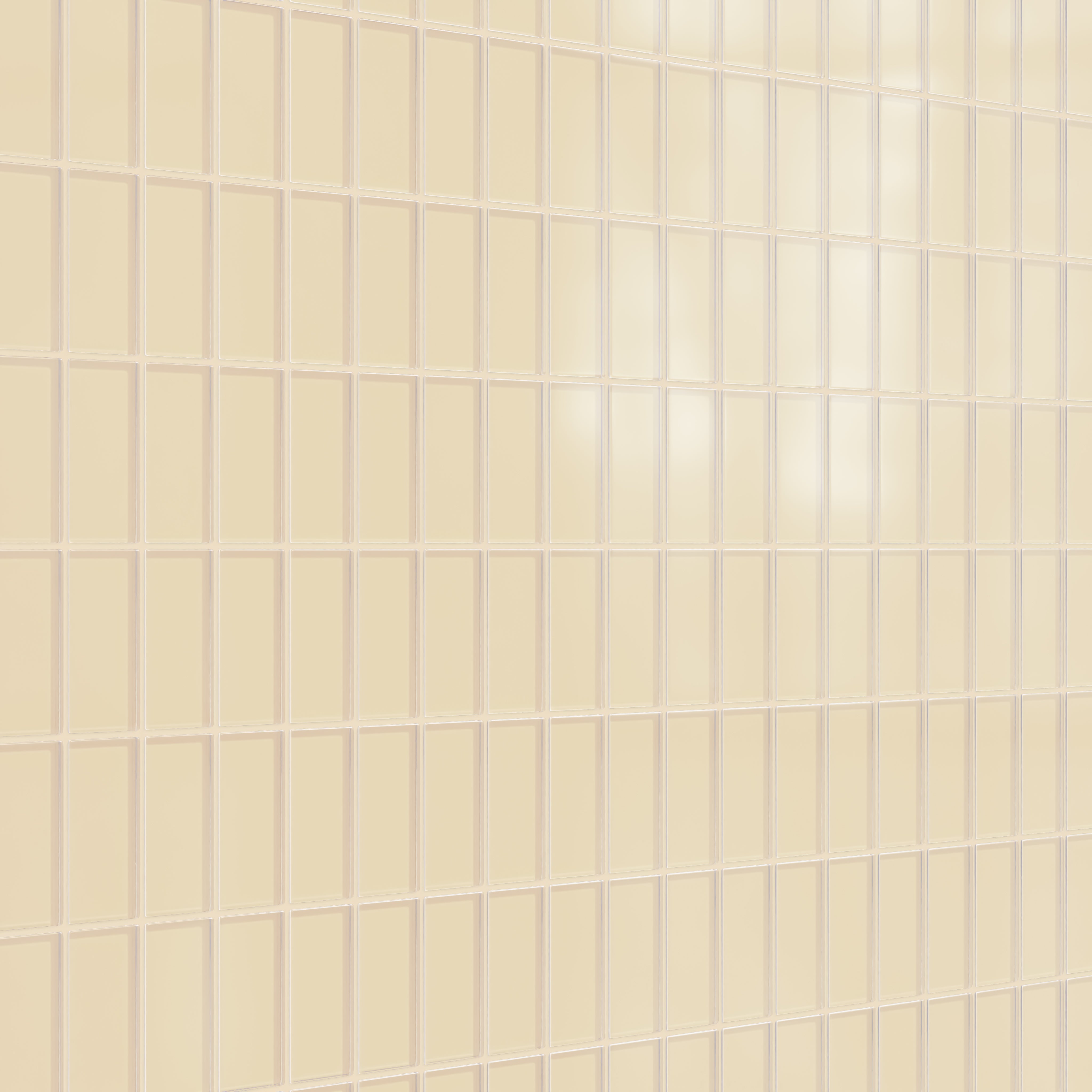 2x4 Straight Set Sheeted Glass Mosaic Tile in Chickadee Matte