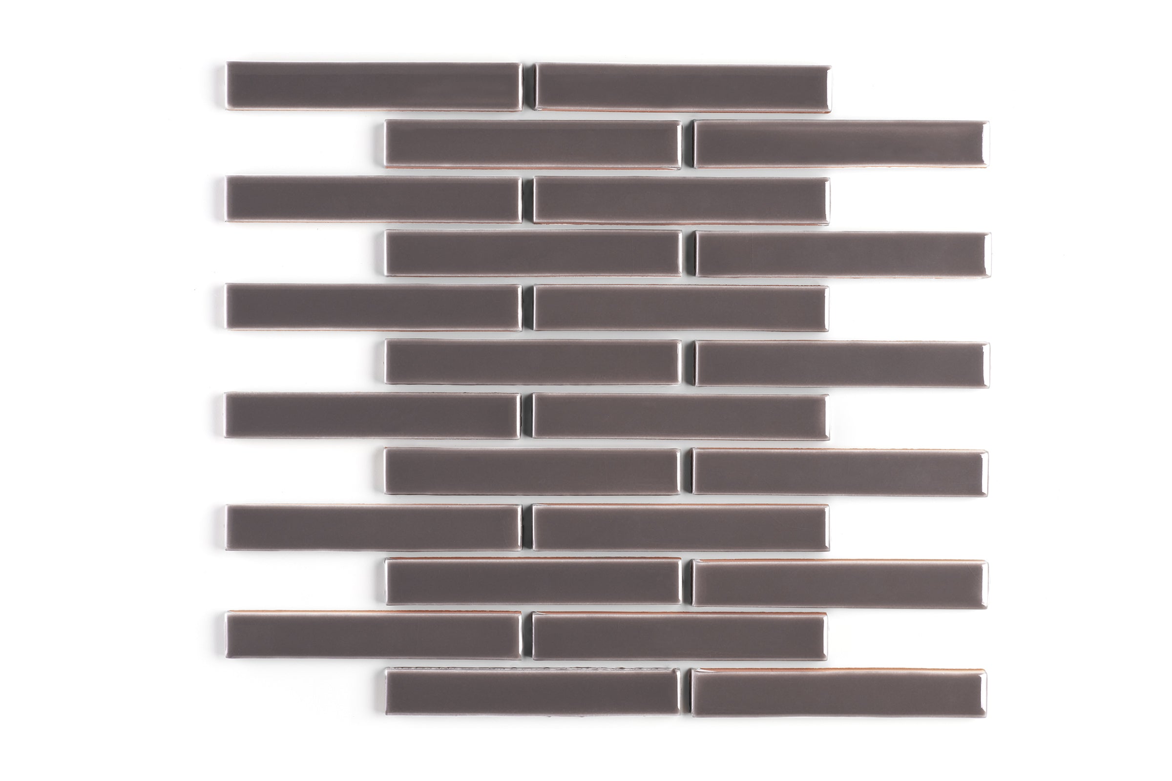 1x6 Half Offset Sheeted Original Ceramic Mosaic Tile in Kalamata Gloss