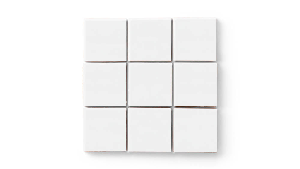 3x3 Straight Set Sheeted Original Ceramic Mosaic Tile in Calcite Gloss