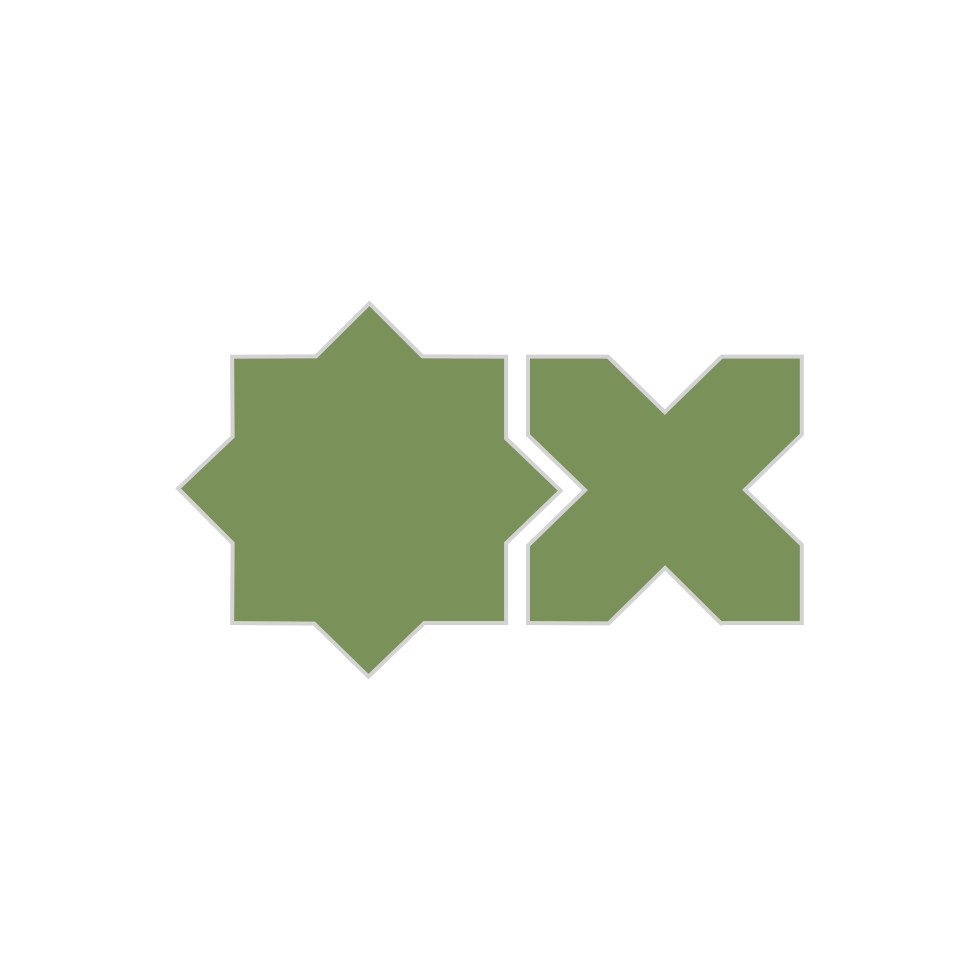Star & Cross Original Ceramic Tile in Kelp Matte