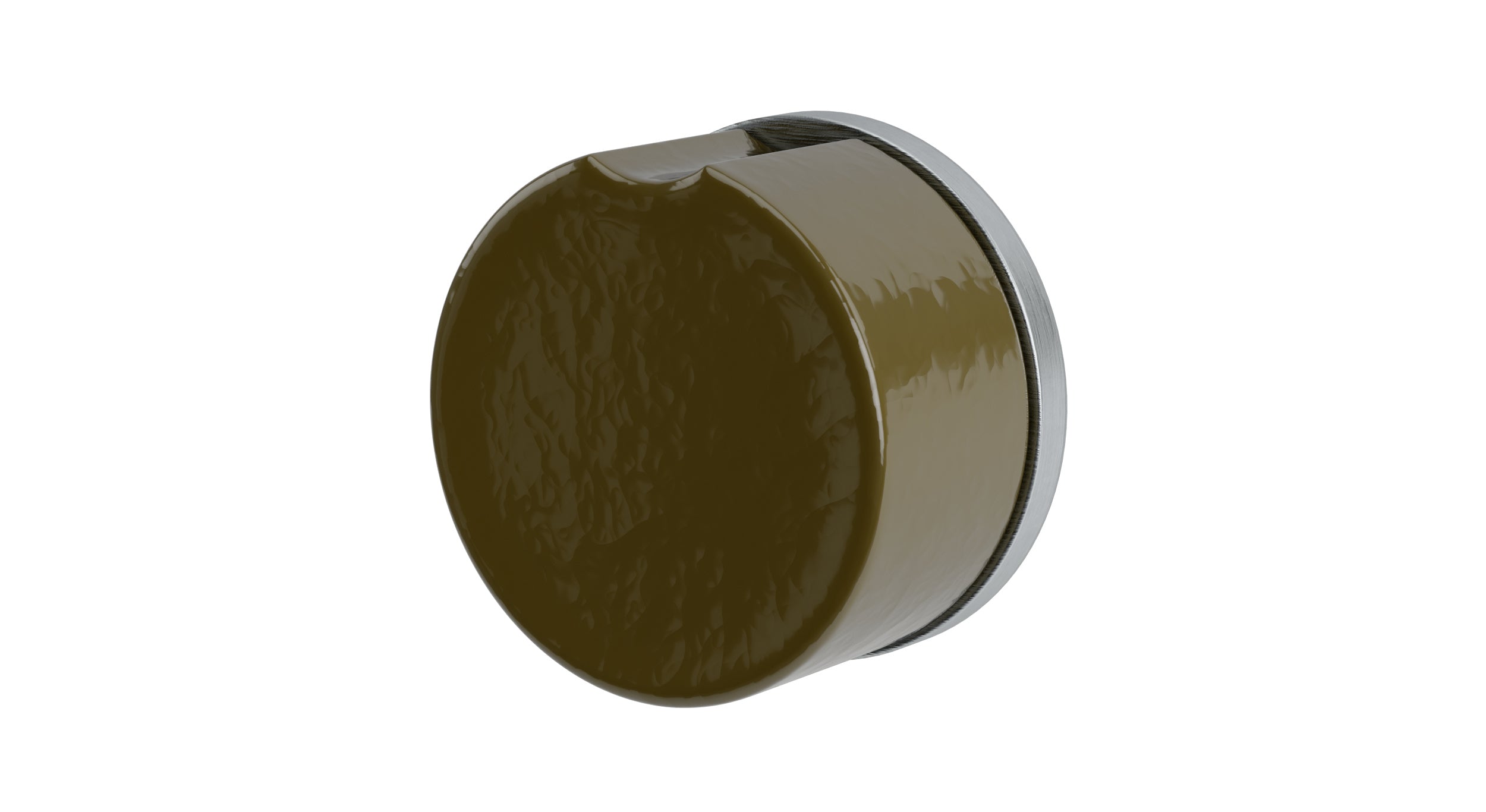 Foundry One Handle Wall Mount Diverter/Volume Control Shower Trim with Groove Ceramic Knob Handle in Satin Chrome