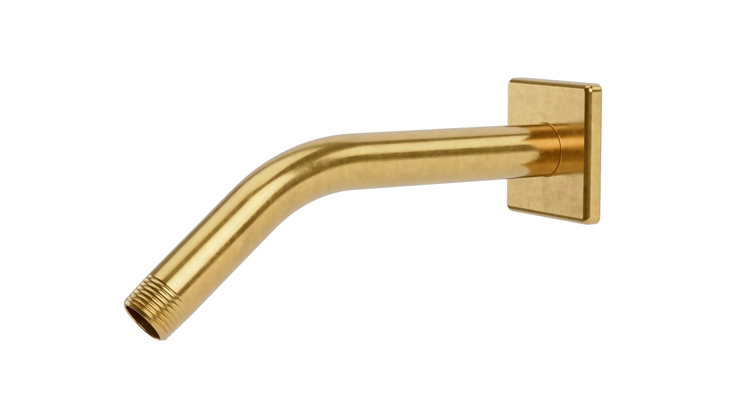 Flatiron 45-Degree 8" Shower Arm with Flange in French Brass