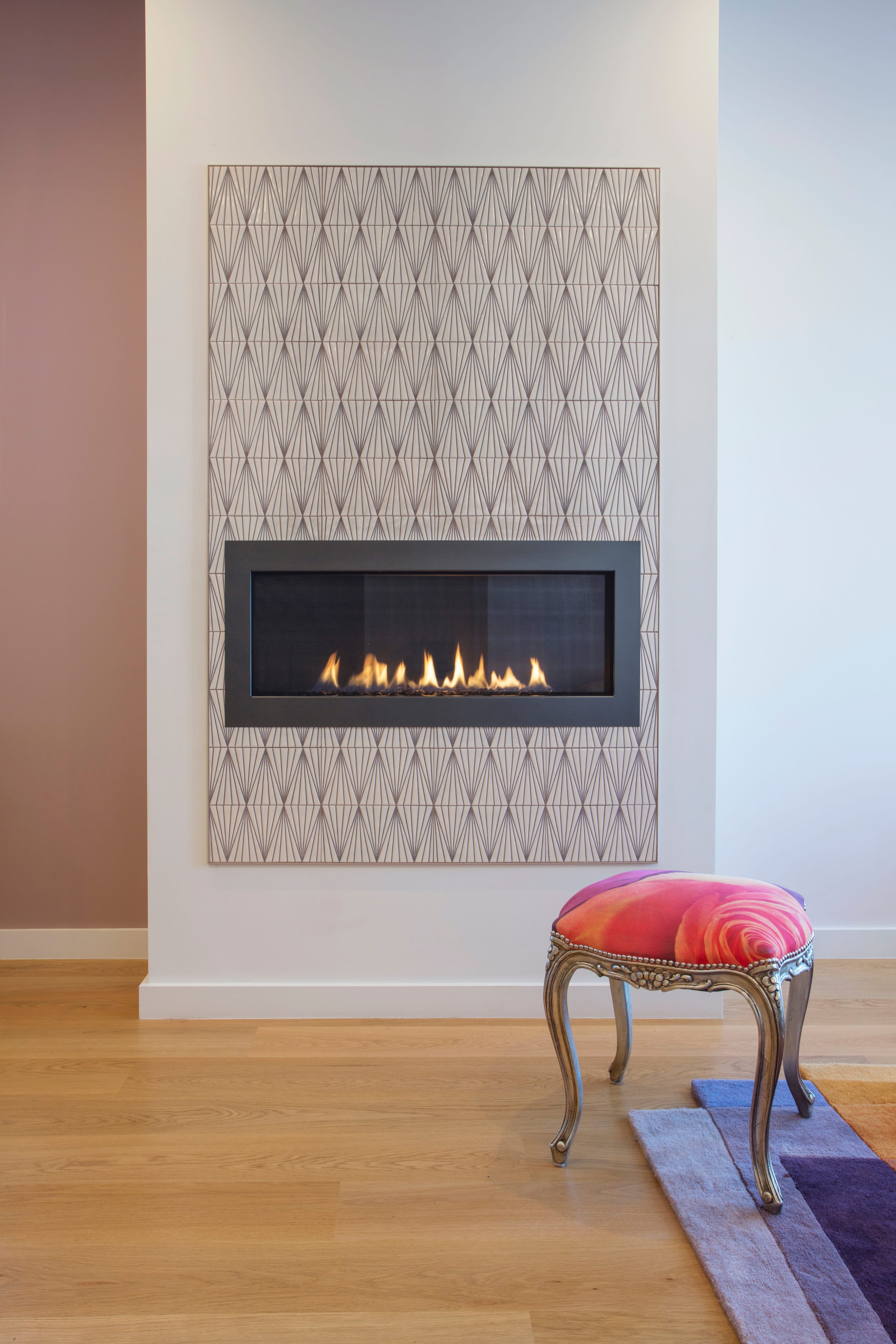 6x12 Handpainted Tile Isoceles in Neutral Motif