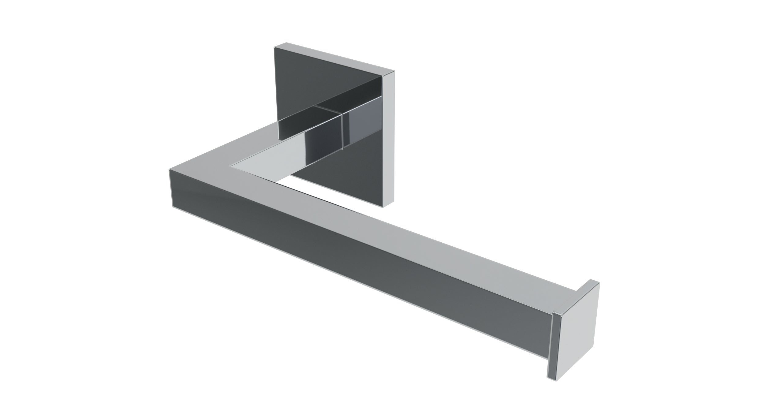 Flatiron Square Single Post Paper Holder in Polished Chrome