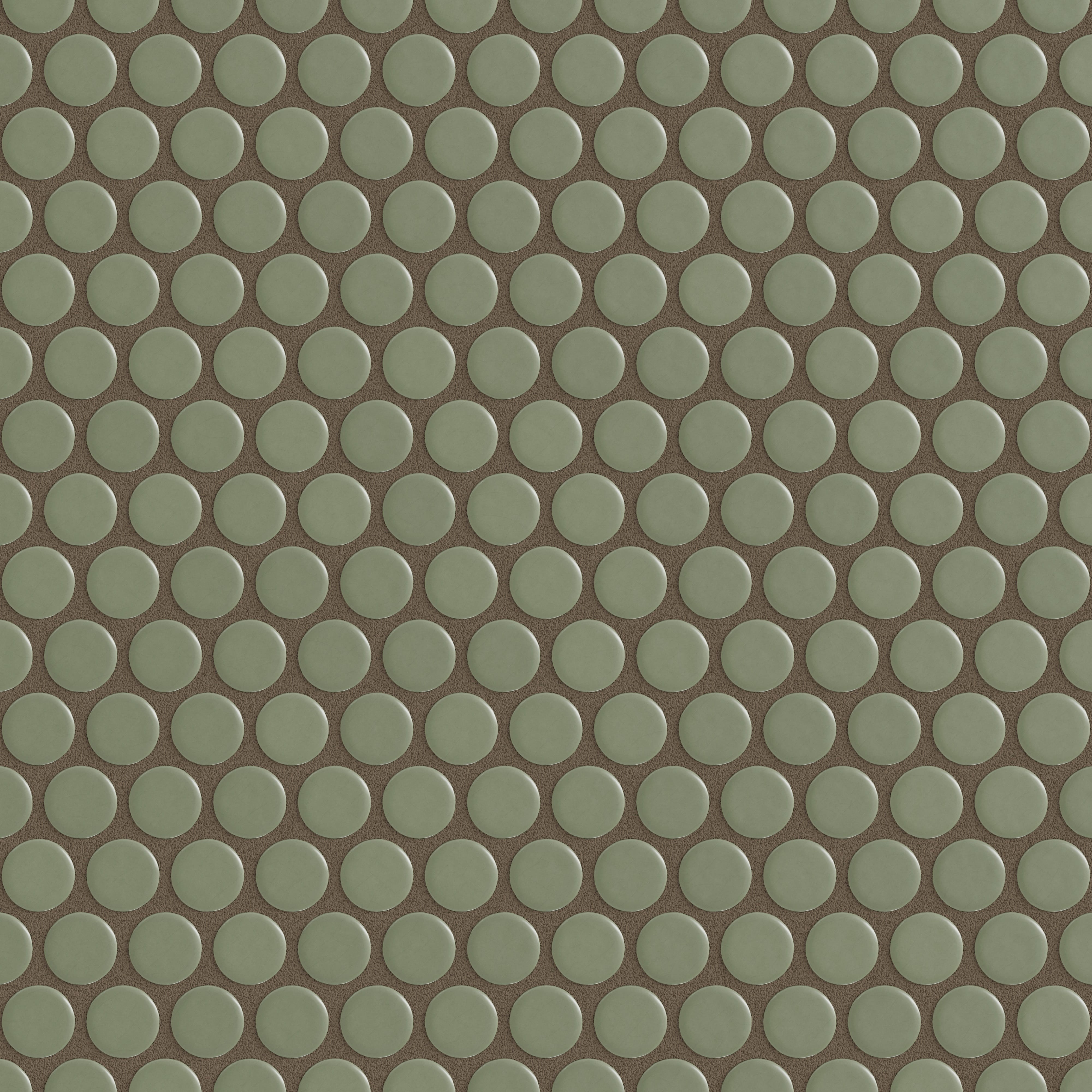 Penny Round Sheeted Original Ceramic Mosaic Tile in Peabody Gloss