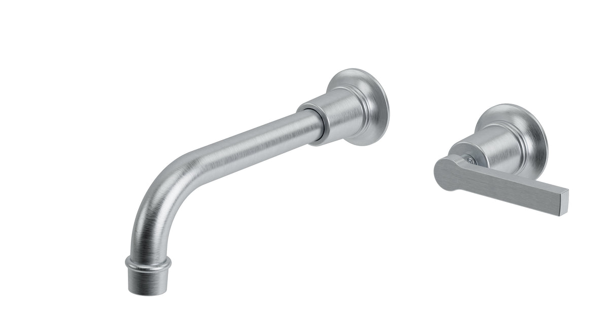Emerson One Handle Wall Mount 8.25" Lavatory Faucet with Classic Lever Handle in Satin Chrome