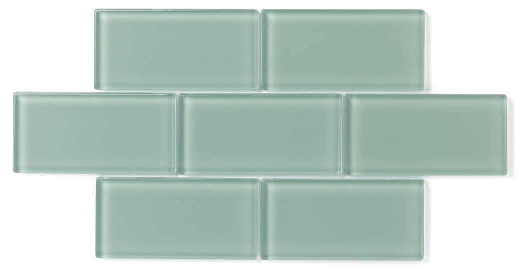 1x4 Herringbone Sheeted Glass Mosaic Tile in Kingfisher Gloss