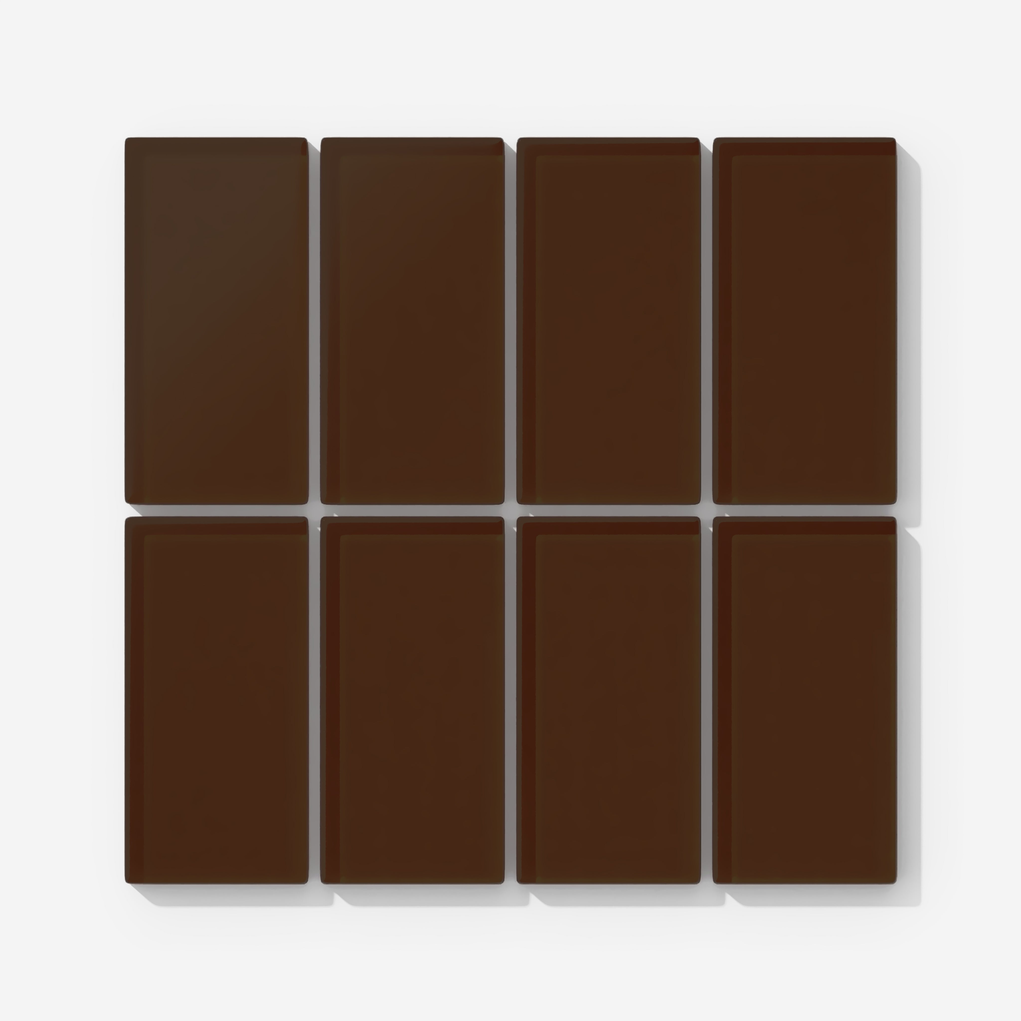 2x4 Straight Set Sheeted Glass Mosaic Tile in Thrasher Matte