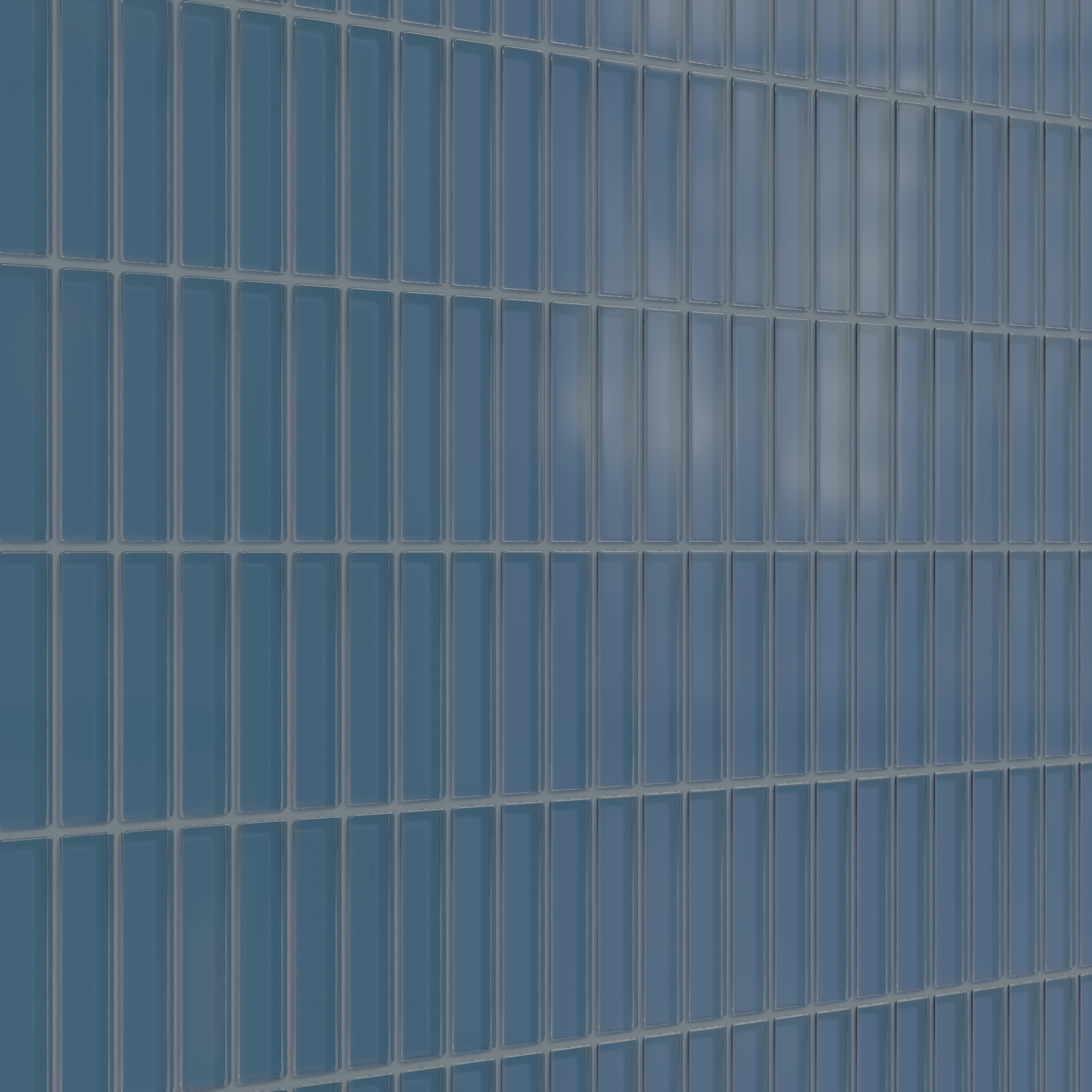 1x4 Straight Set Sheeted Glass Mosaic Tile in Blue Jay Matte