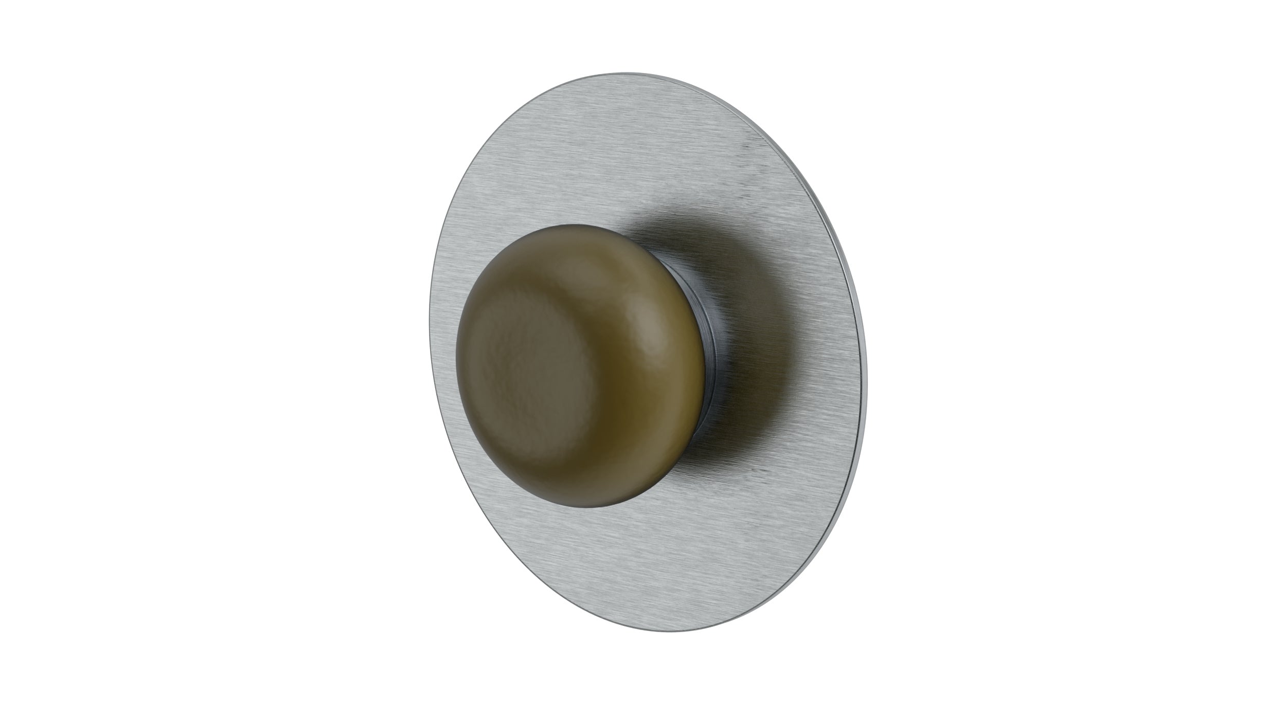 Foundry One Handle Wall Mount Shower Trim with Pebble Ceramic Knob Handle in Satin Chrome