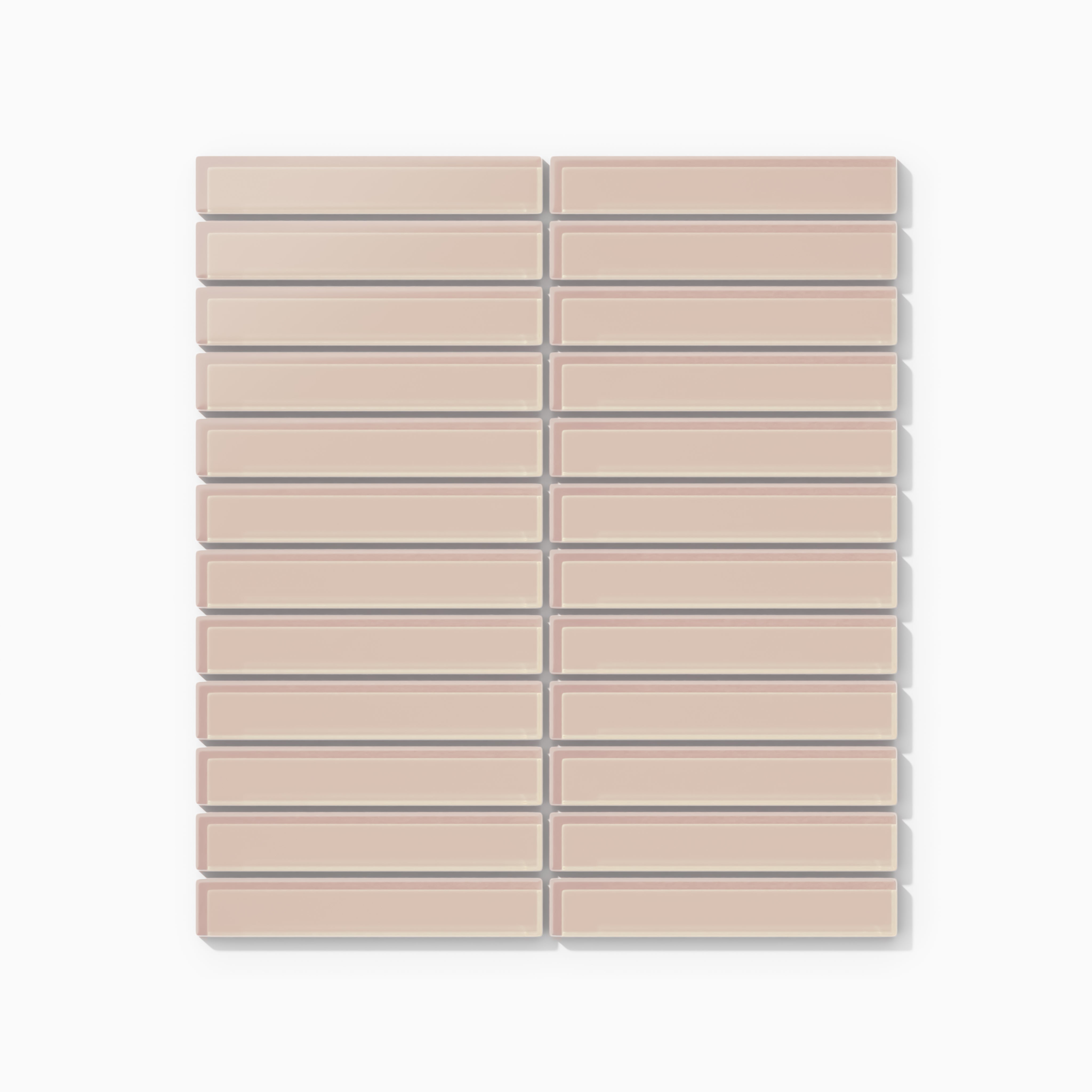 1x6 Straight Set Sheeted Glass Mosaic Tile in Rosy Finch Matte