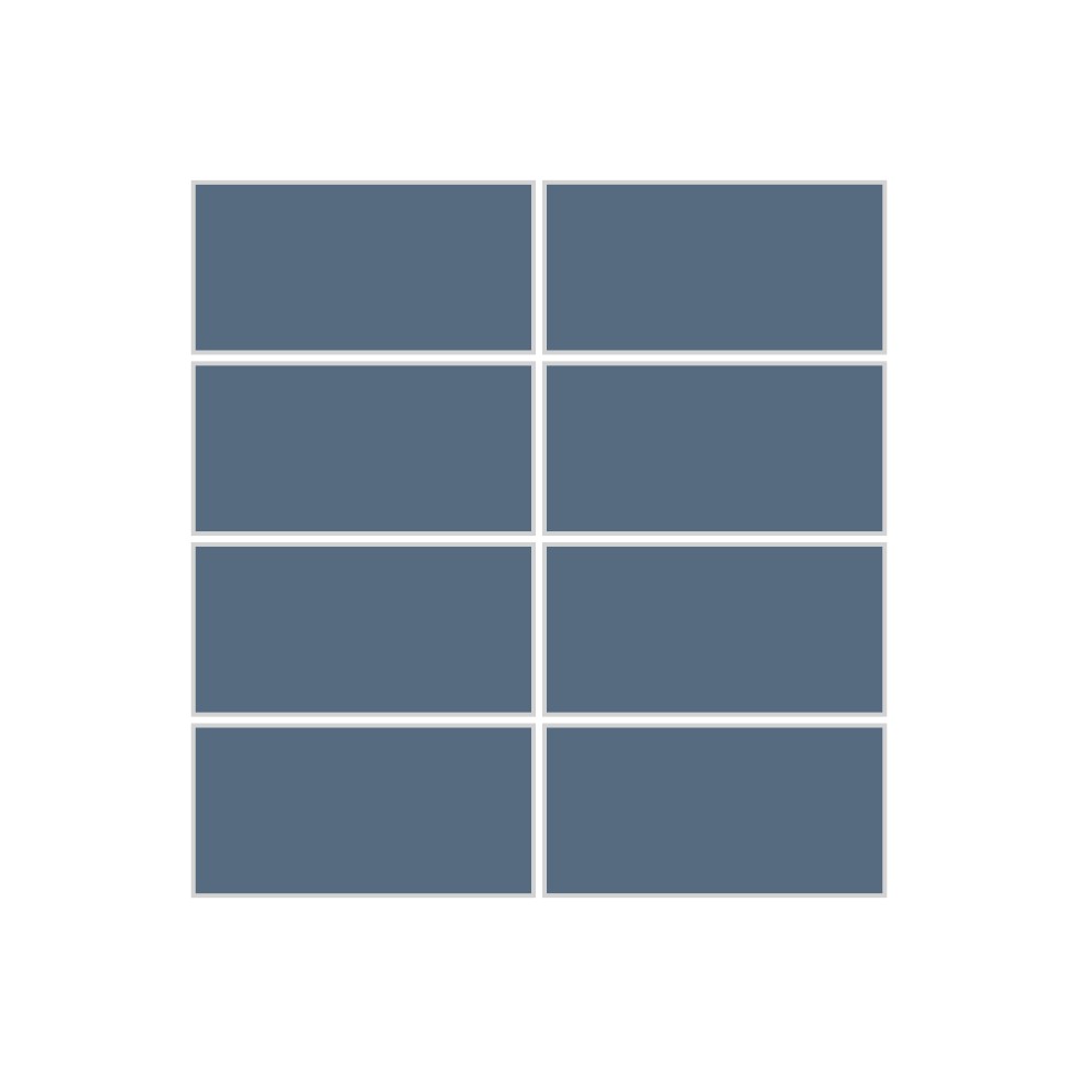 2x4 Straight Set Sheeted Original Ceramic Mosaic Tile in Slate Blue Matte