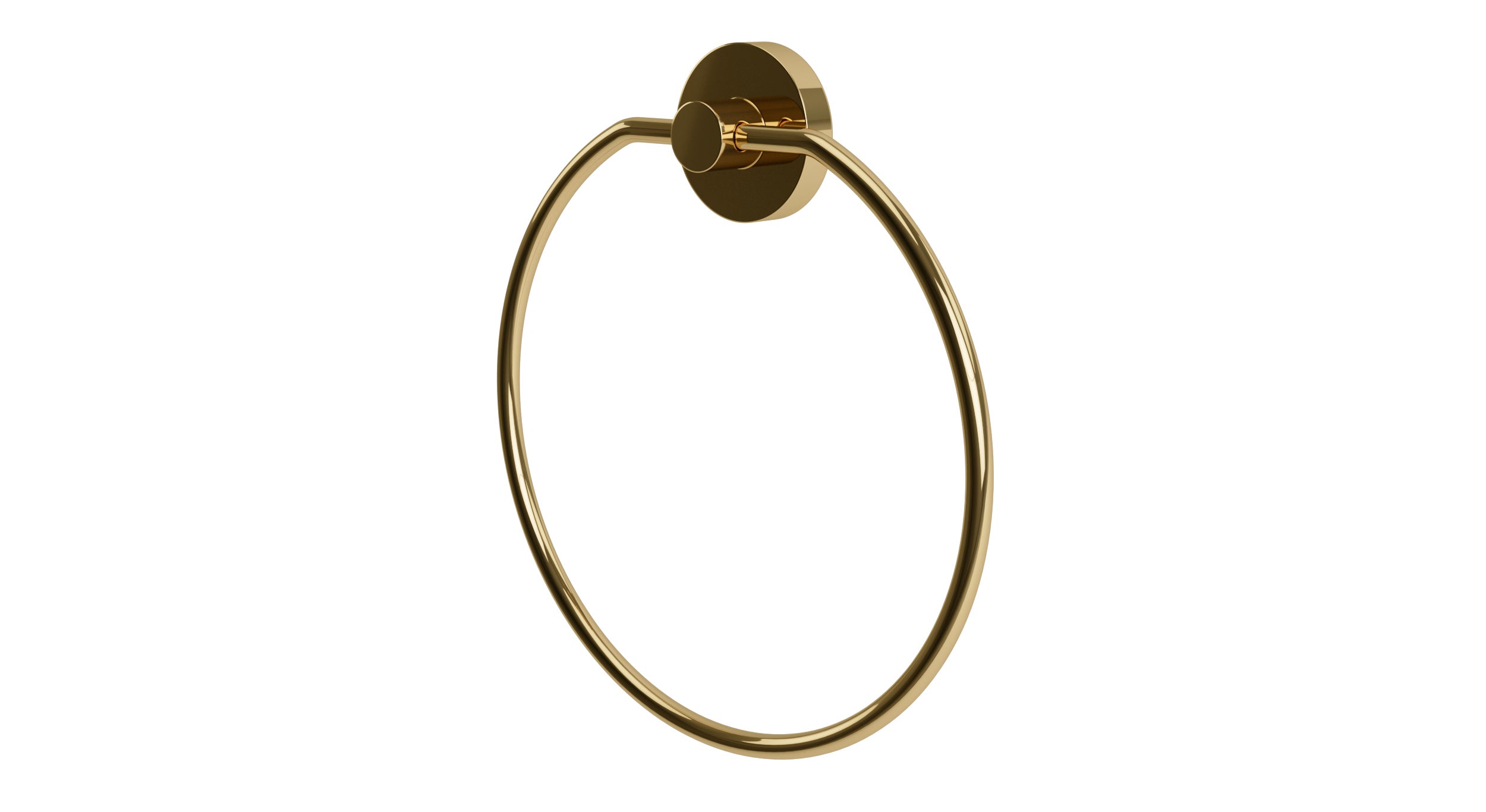 Flatiron Towel Ring in Polished Brass