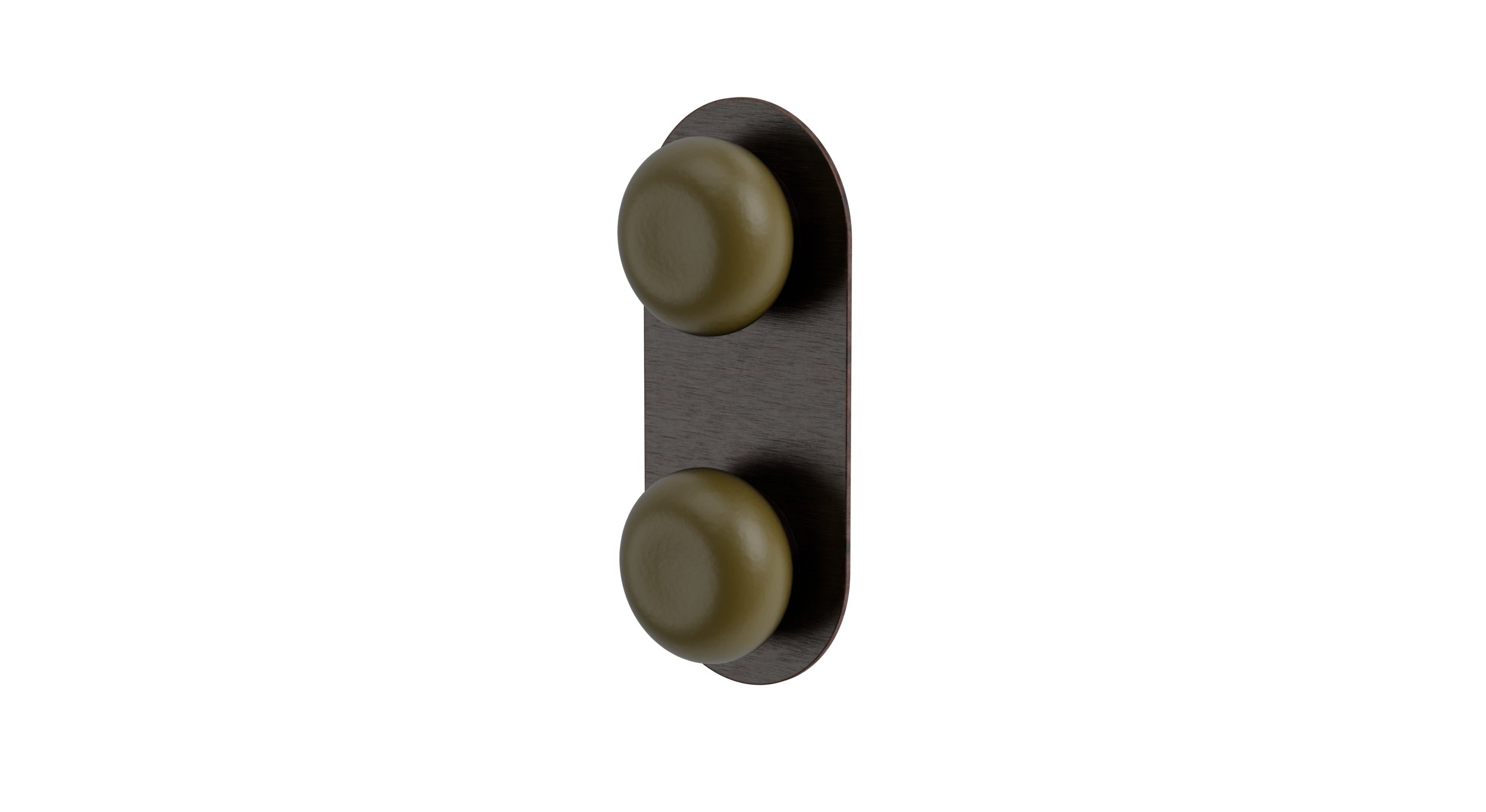 Foundry Two Handle Wall Mount Shower Trim with Pebble Ceramic Knob Handles in Antique Bronze