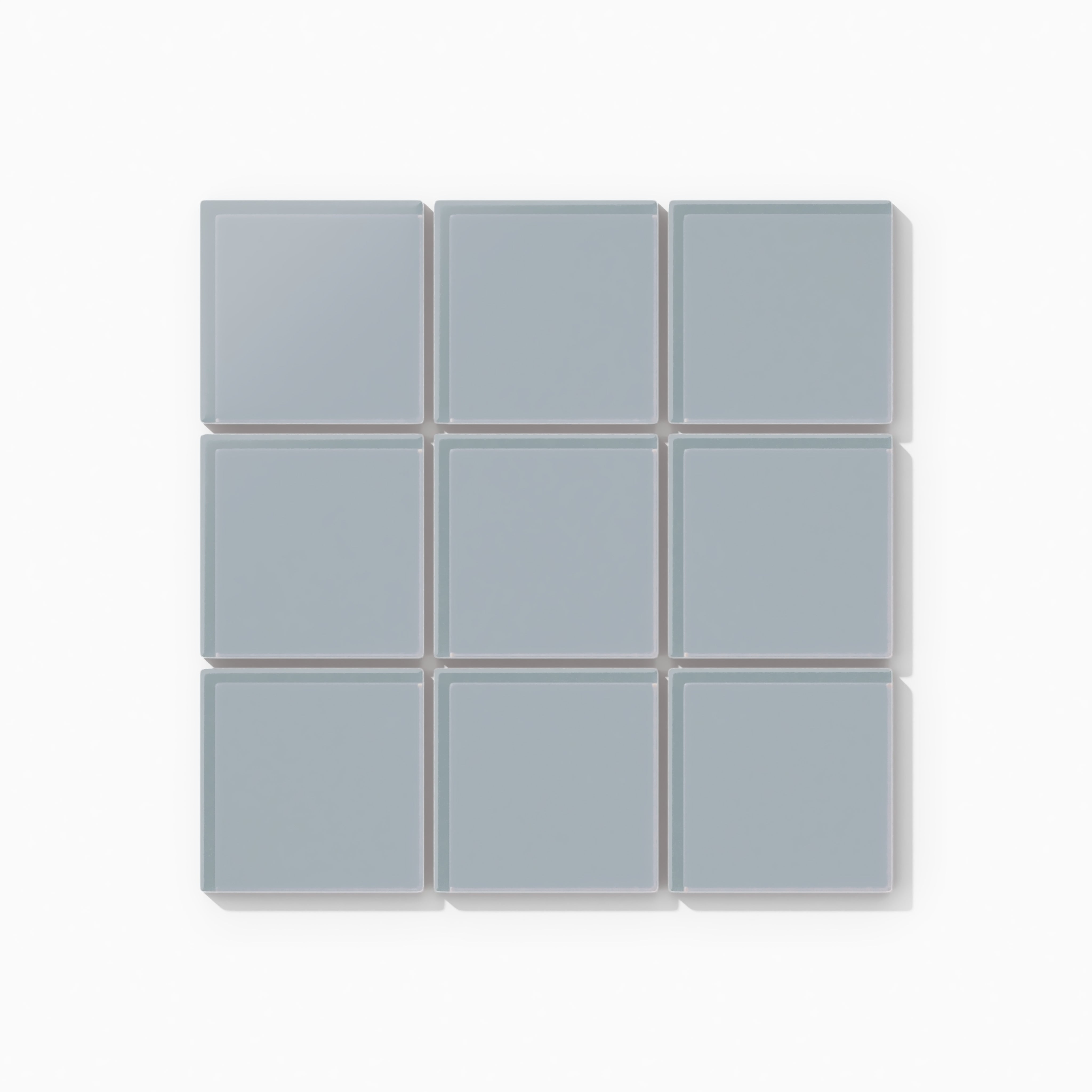 3x3 Straight Set Sheeted Glass Mosaic Tile in Pinyon Jay Matte