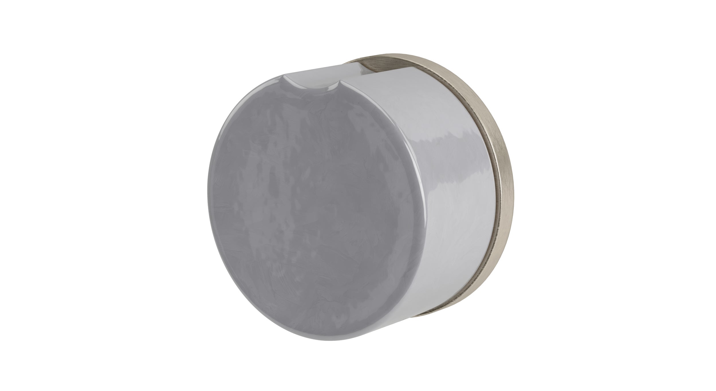 Foundry One Handle Wall Mount Diverter/Volume Control Shower Trim with Groove Ceramic Knob Handle in Satin Nickel