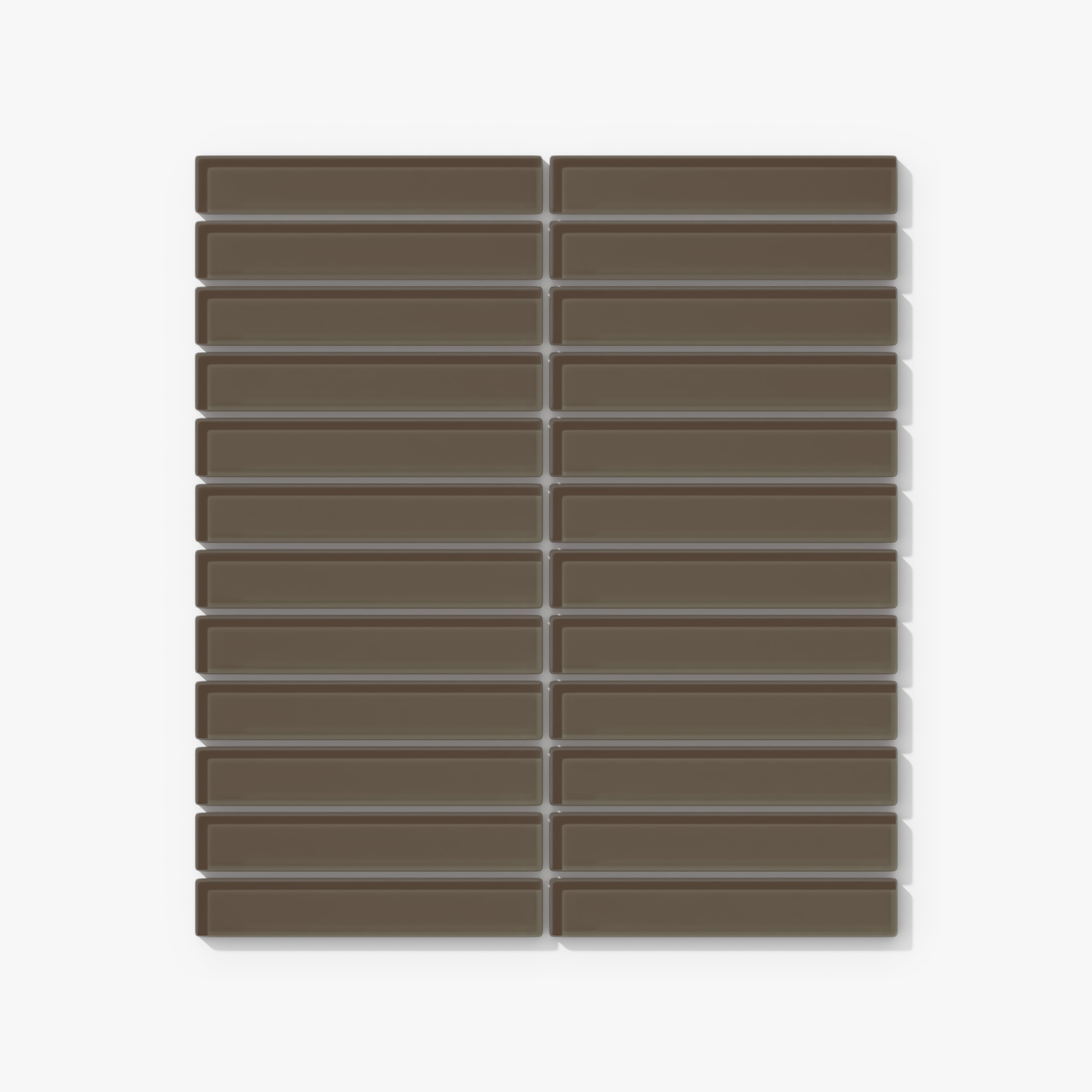 1x6 Straight Set Sheeted Glass Mosaic Tile in Albatross Gloss