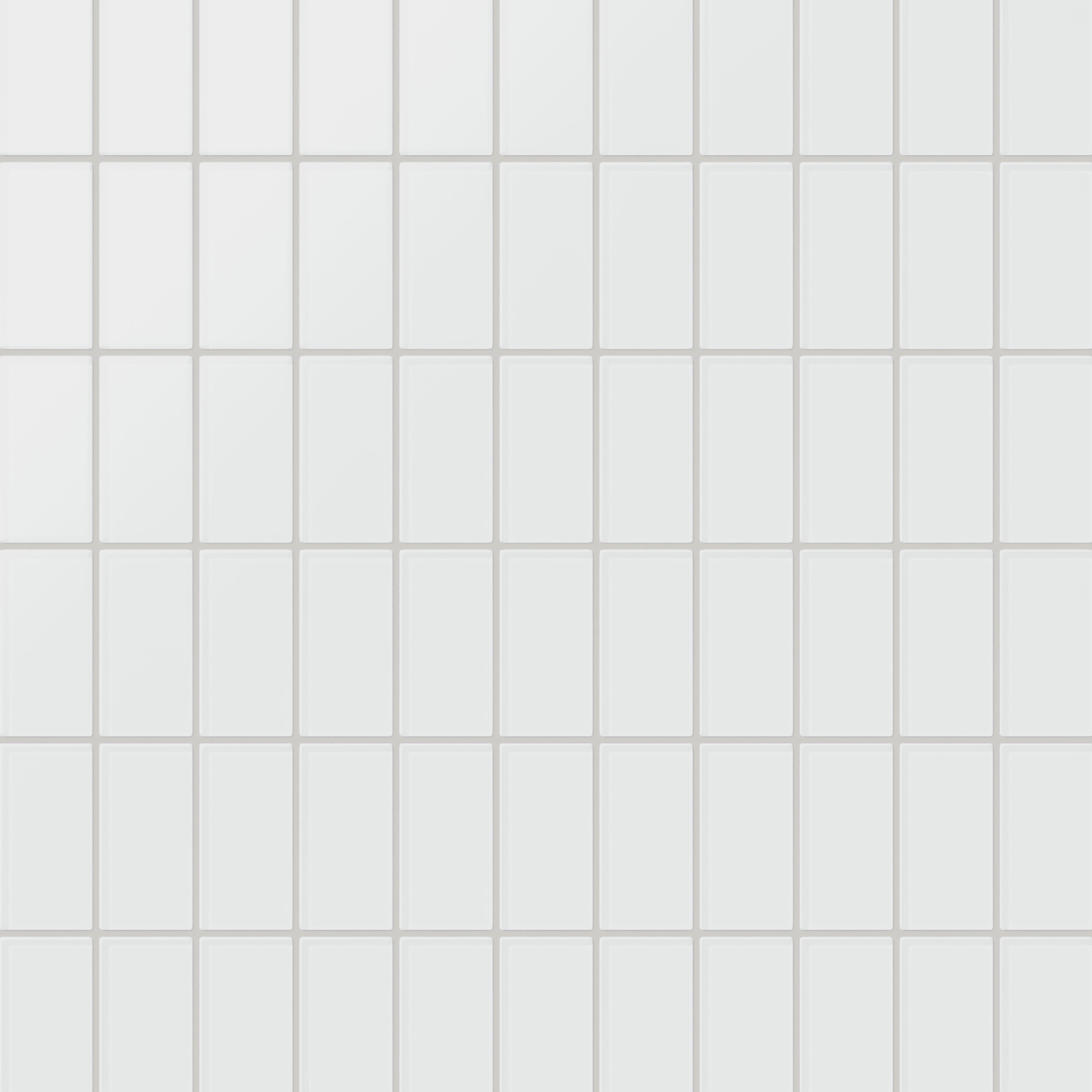 2x4 Straight Set Sheeted Glass Mosaic Tile in Egret Matte