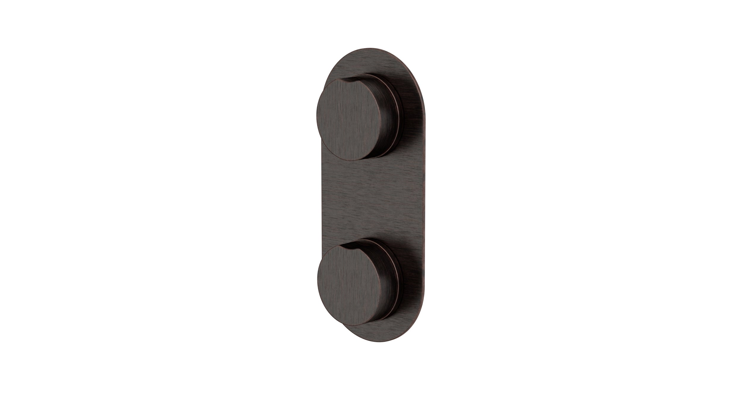 Foundry Two Handle Wall Mount Shower Trim with Barrel Knob Handles in Antique Bronze