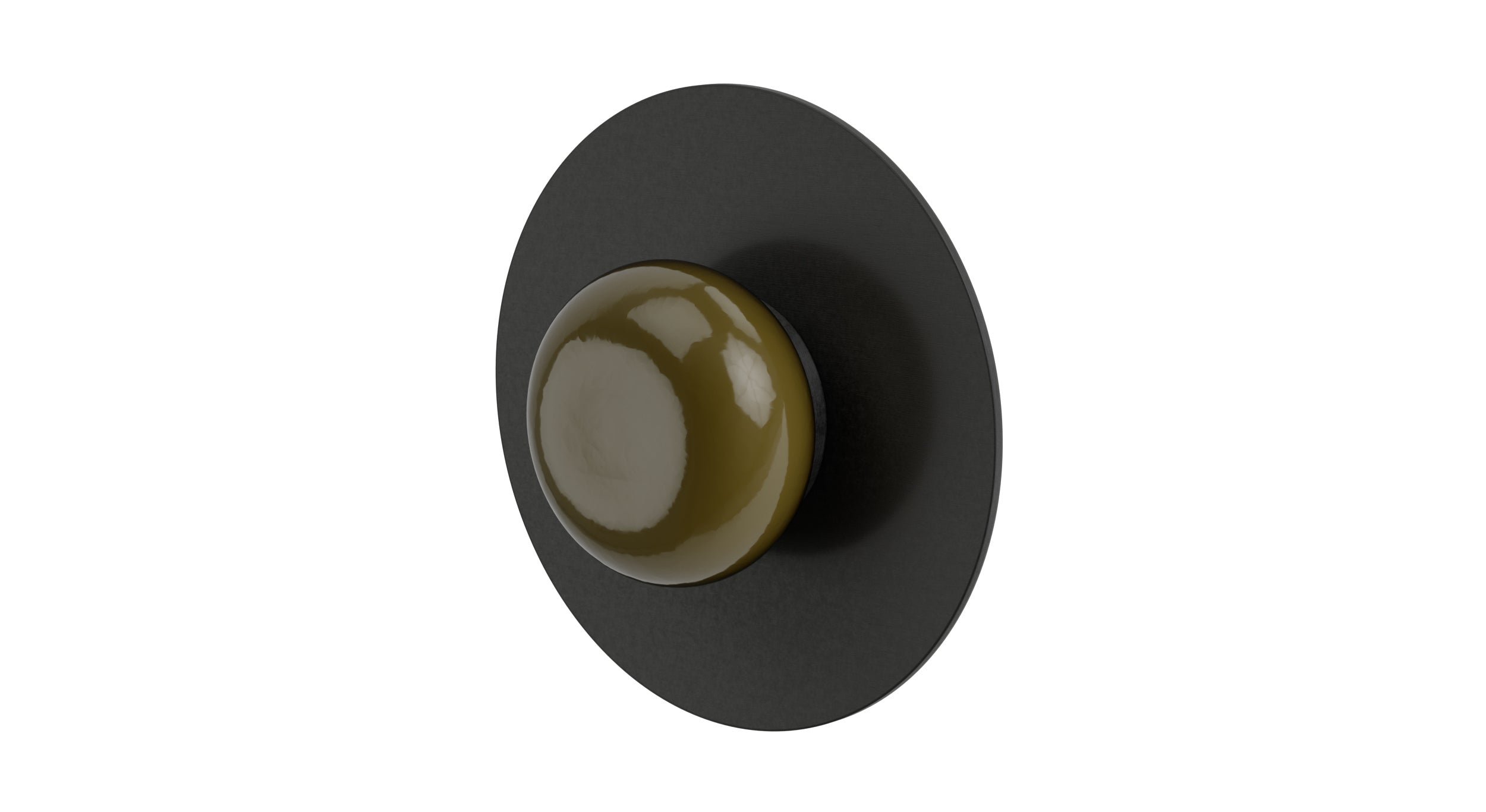 Foundry One Handle Wall Mount Shower Trim with Pebble Ceramic Knob Handle in Blackened Nickel