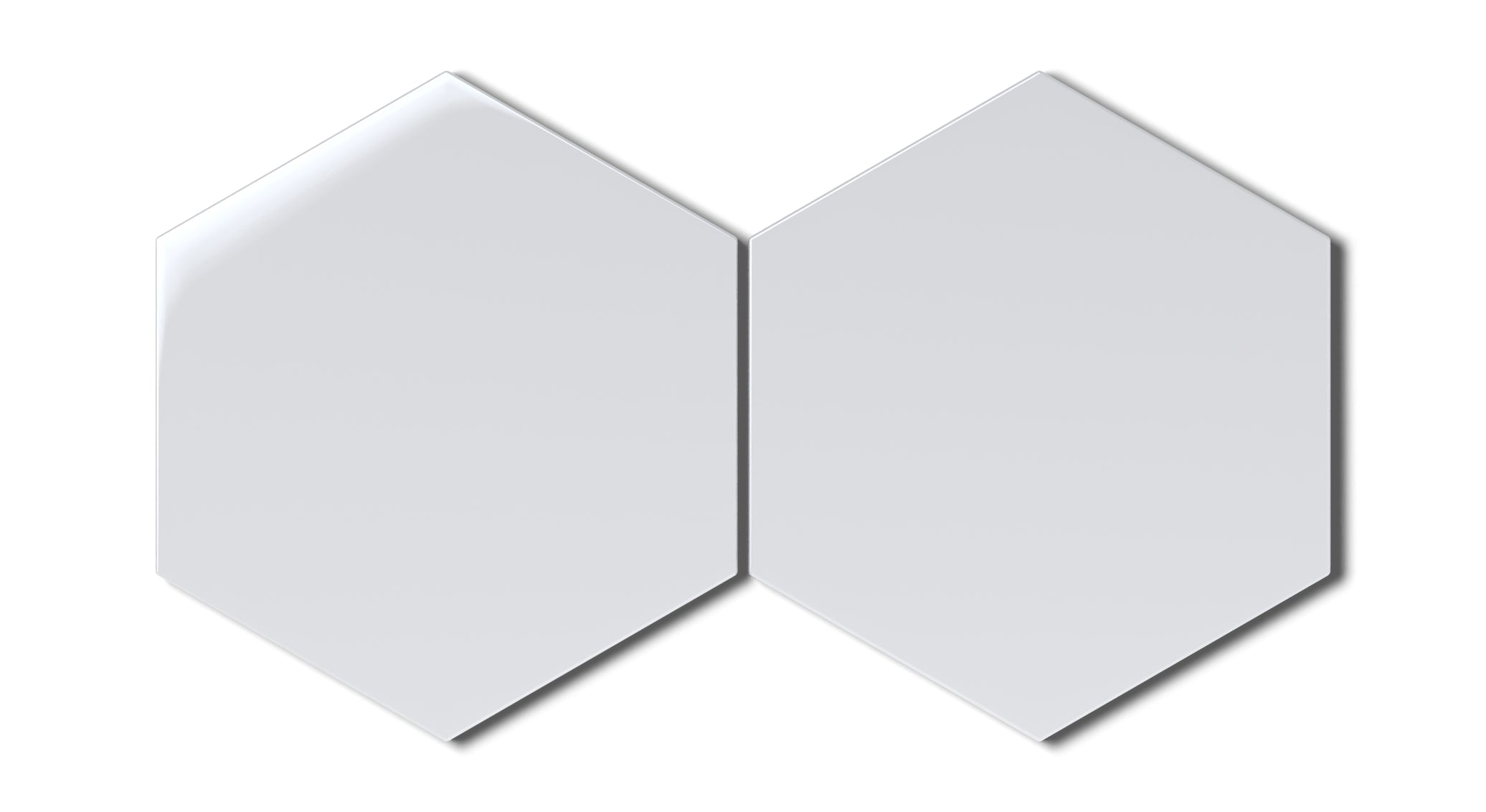 8" Hexagon Natural Press Ceramic Tile in Tin Oxide Gloss