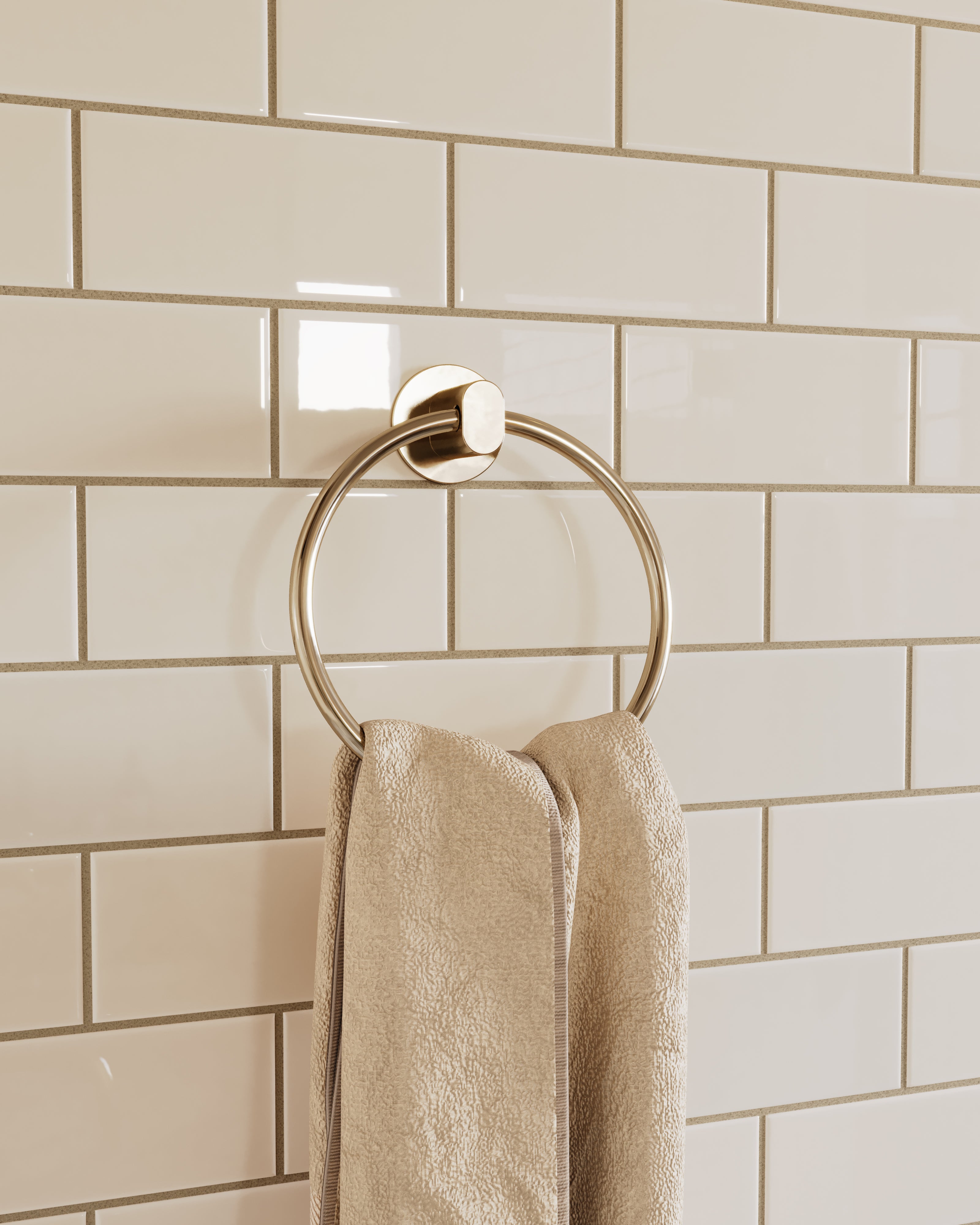 Foundry Towel Ring in Polished Nickel
