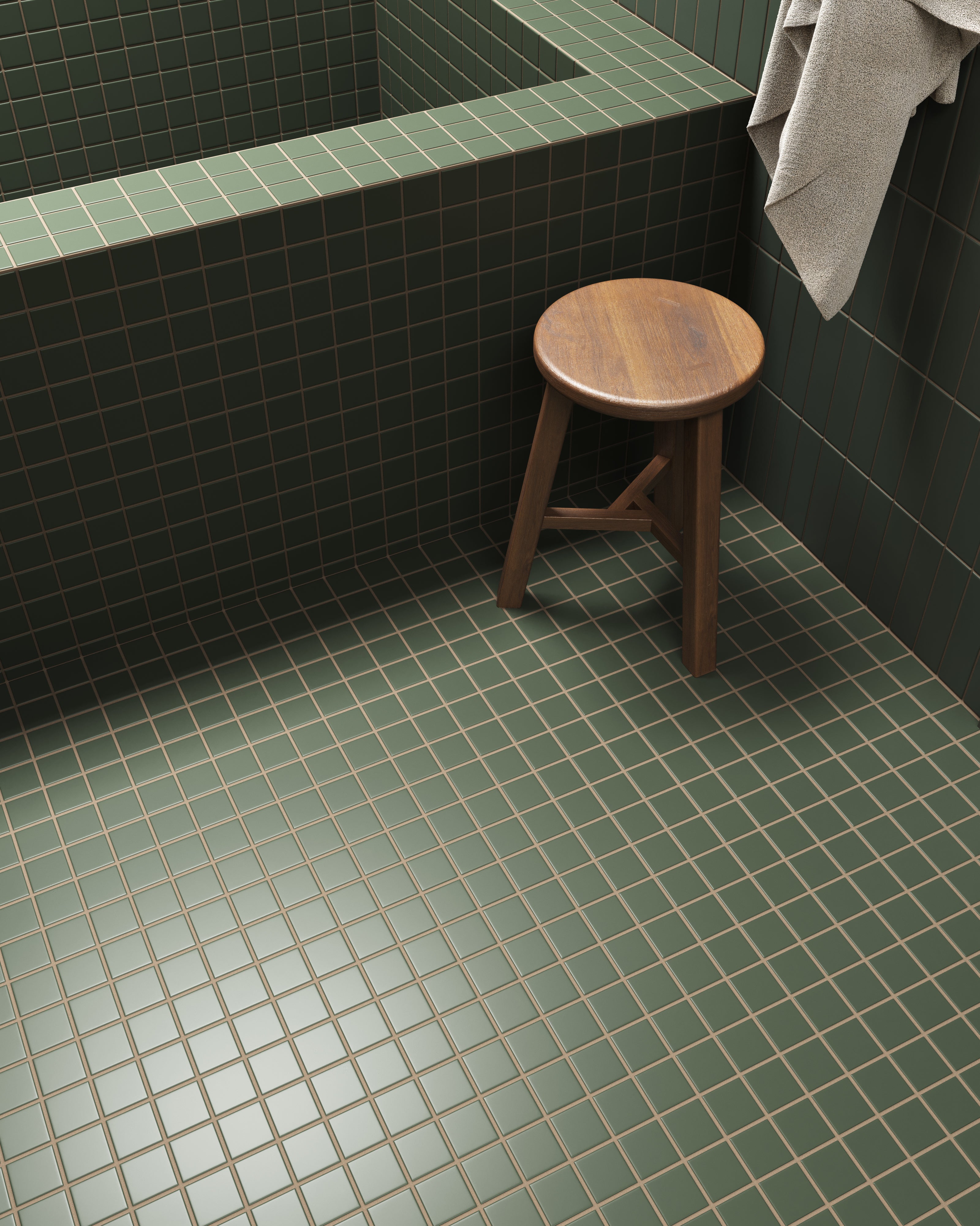 2x2 Straight Set Sheeted Natural Press Ceramic Mosaic Tile in San Juan Matte