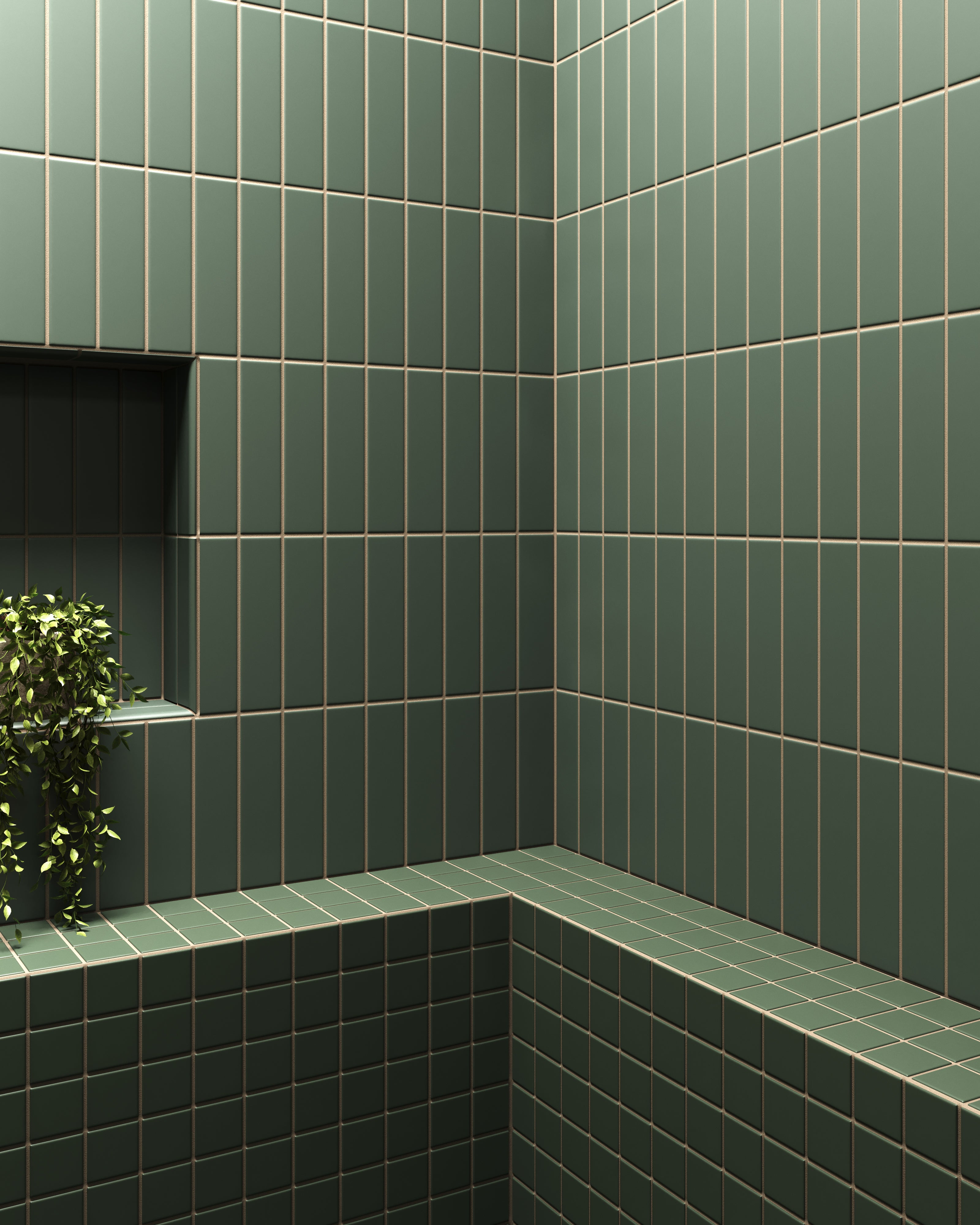 2x2 Straight Set Sheeted Natural Press Ceramic Mosaic Tile in San Juan Matte