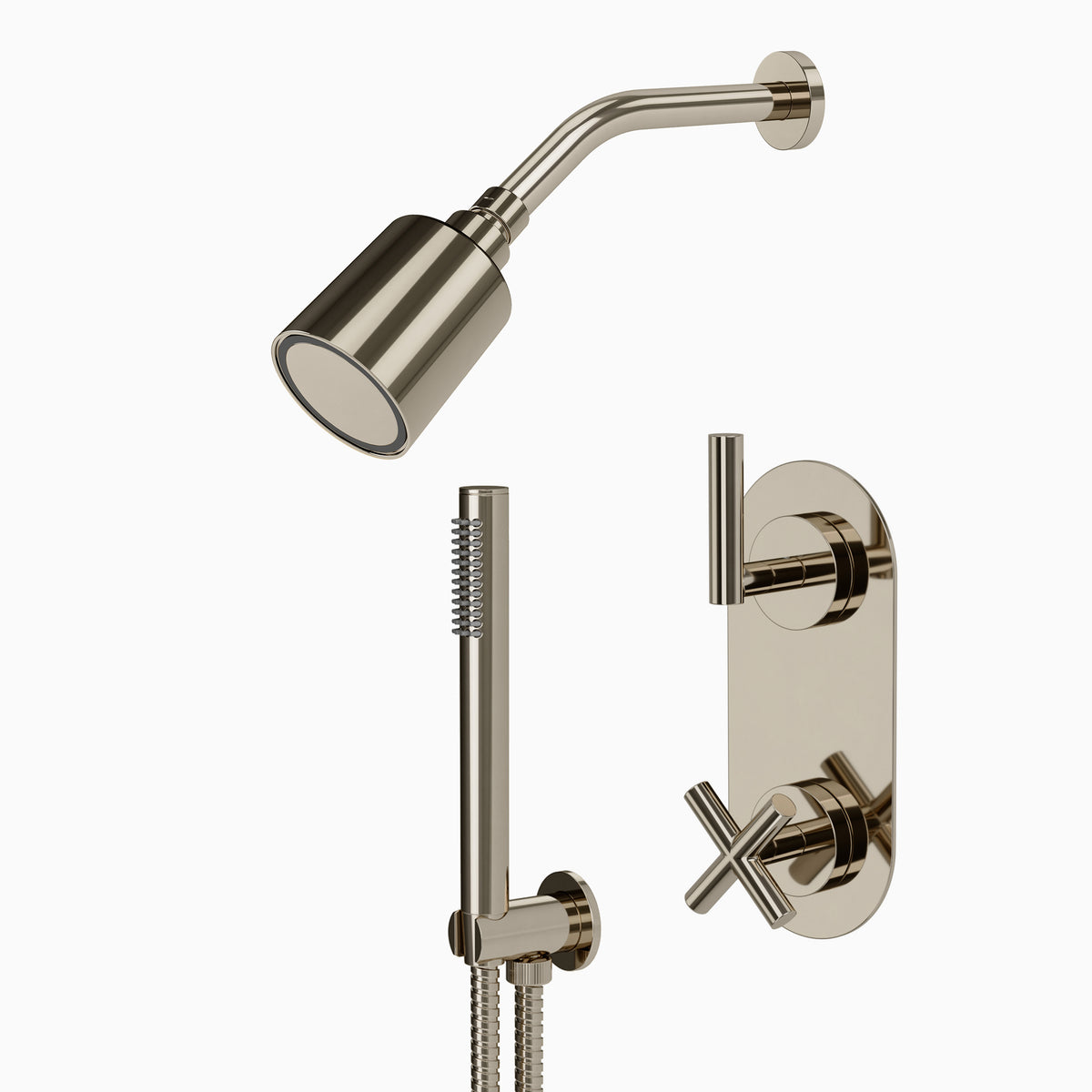 Contour Thermostatic Shower/ Handshower - Lever Handle in Polished Nickel