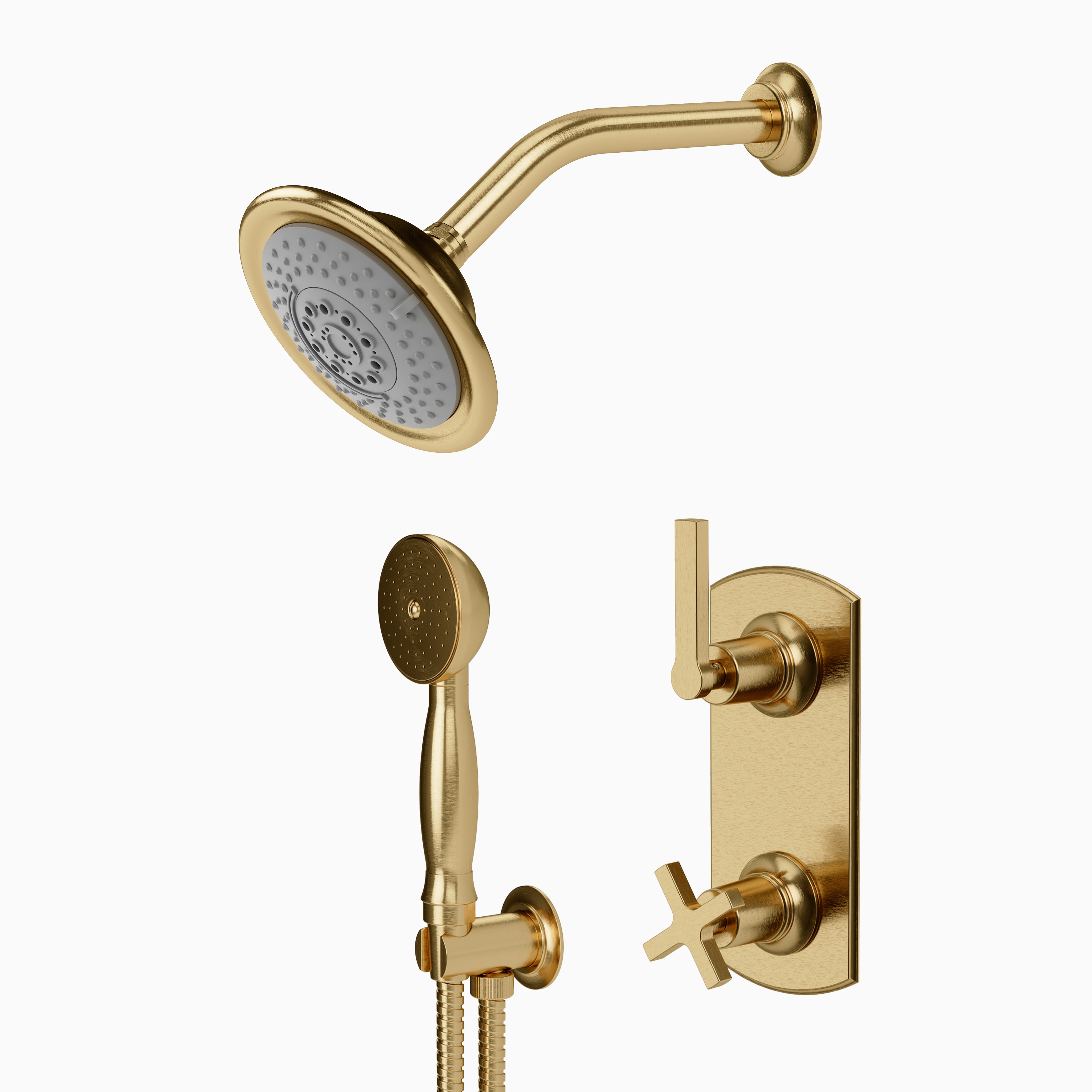 Emerson Thermostatic Shower/ Handshower - Lever Handle in Satin Brass