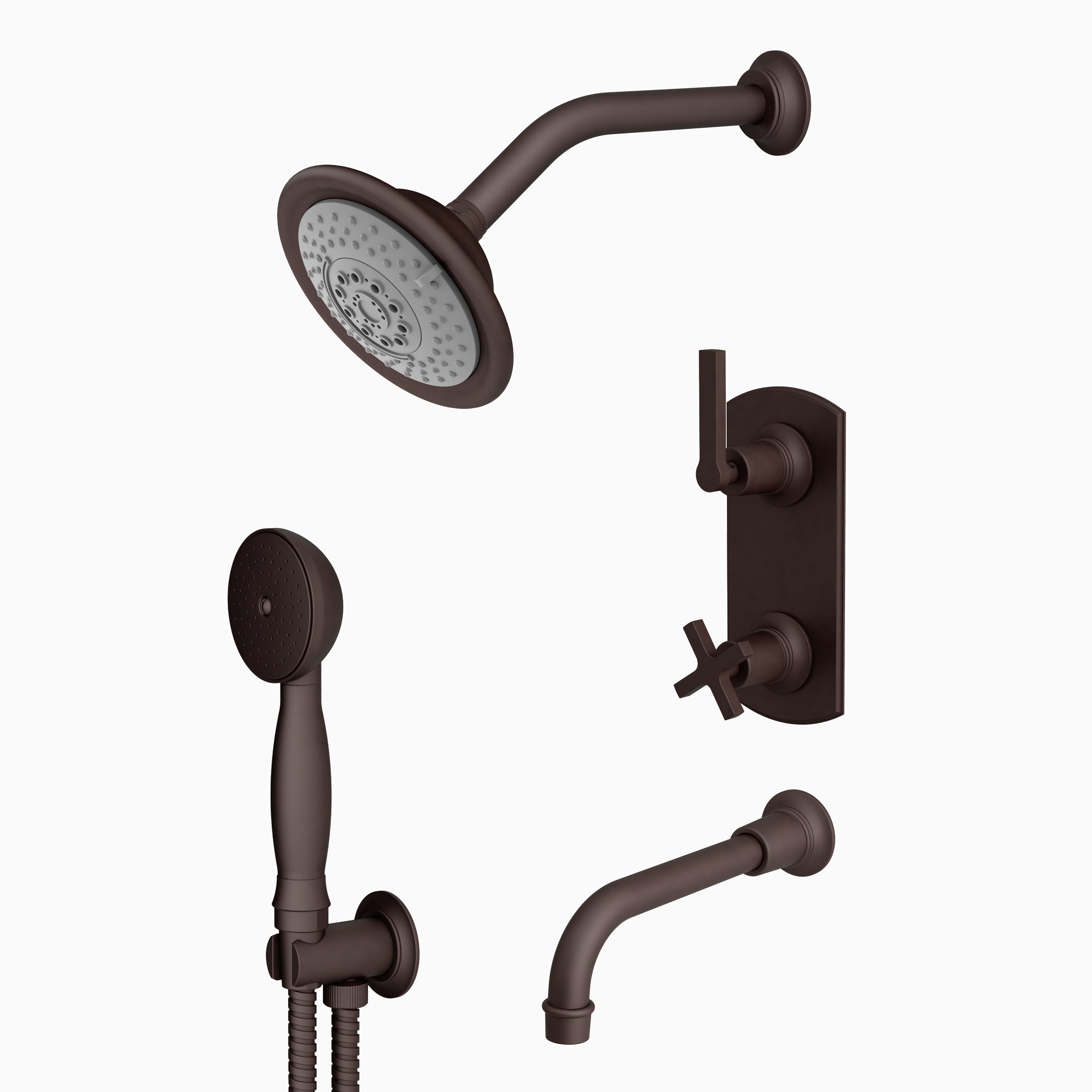Emerson Thermostatic Tub/ Shower/ Handshower - Lever Handle in Architectural Copper