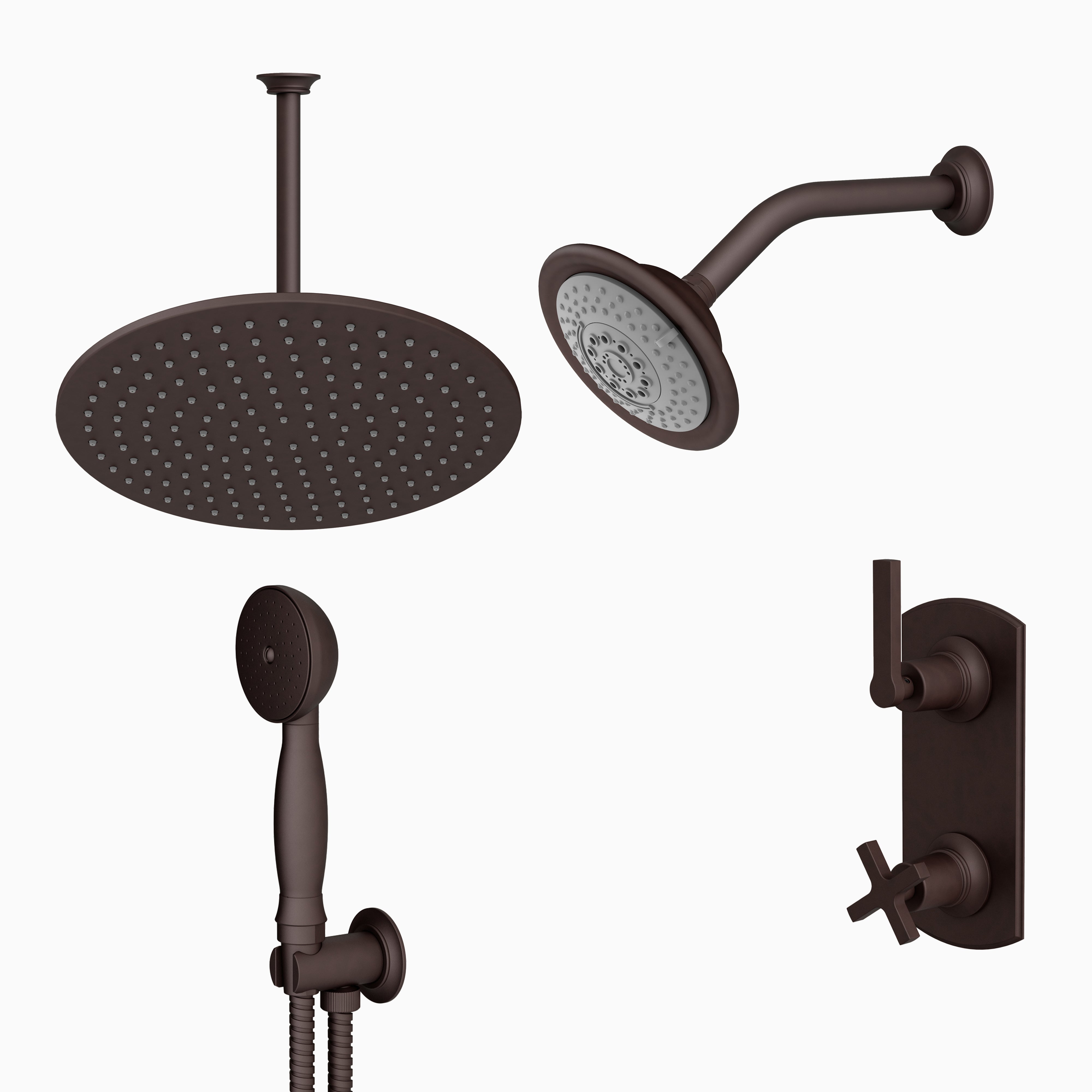 Emerson Thermostatic Shower/ Handshower / Rain Head - Lever Handle in Architectural Copper