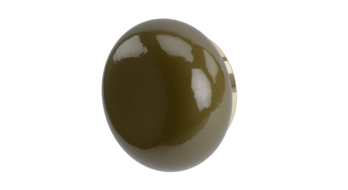 Foundry One Handle Wall Mount Diverter/Volume Control Shower Trim with Pebble Ceramic Knob Handle in Polished Brass