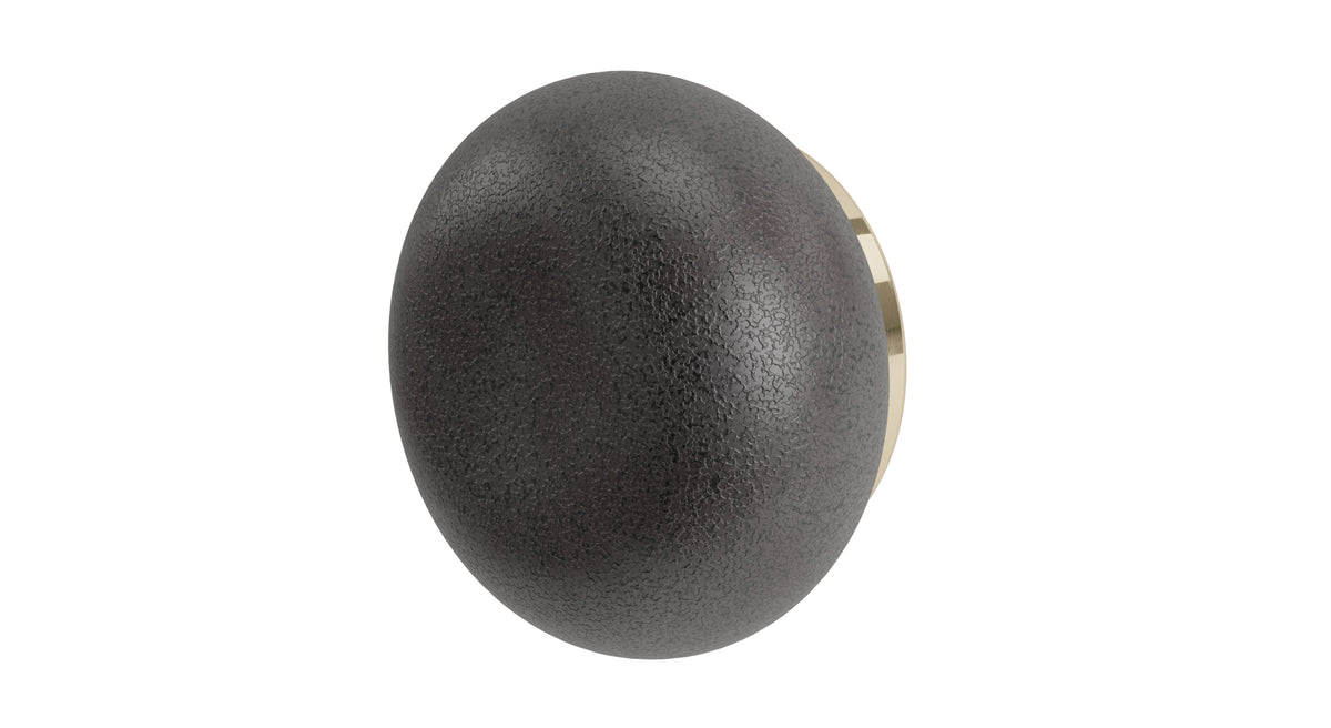 Foundry One Handle Wall Mount Diverter/Volume Control Shower Trim with Pebble Ceramic Knob Handle in Polished Brass