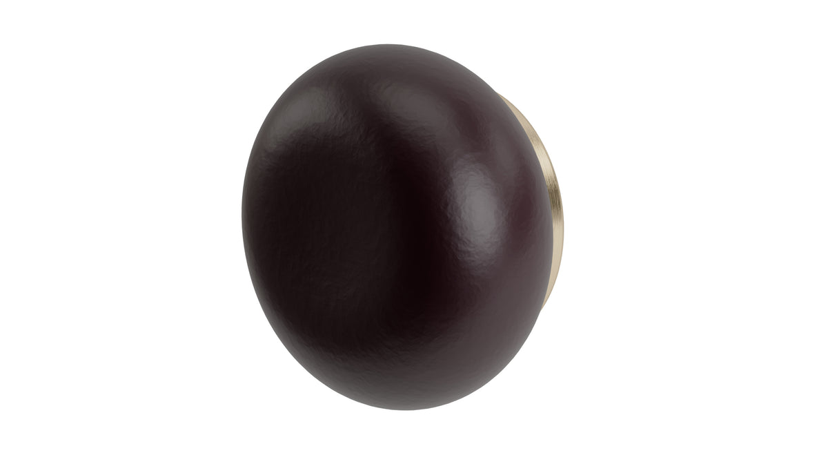 Foundry One Handle Wall Mount Diverter/Volume Control Shower Trim with Pebble Ceramic Knob Handle in Satin Brass