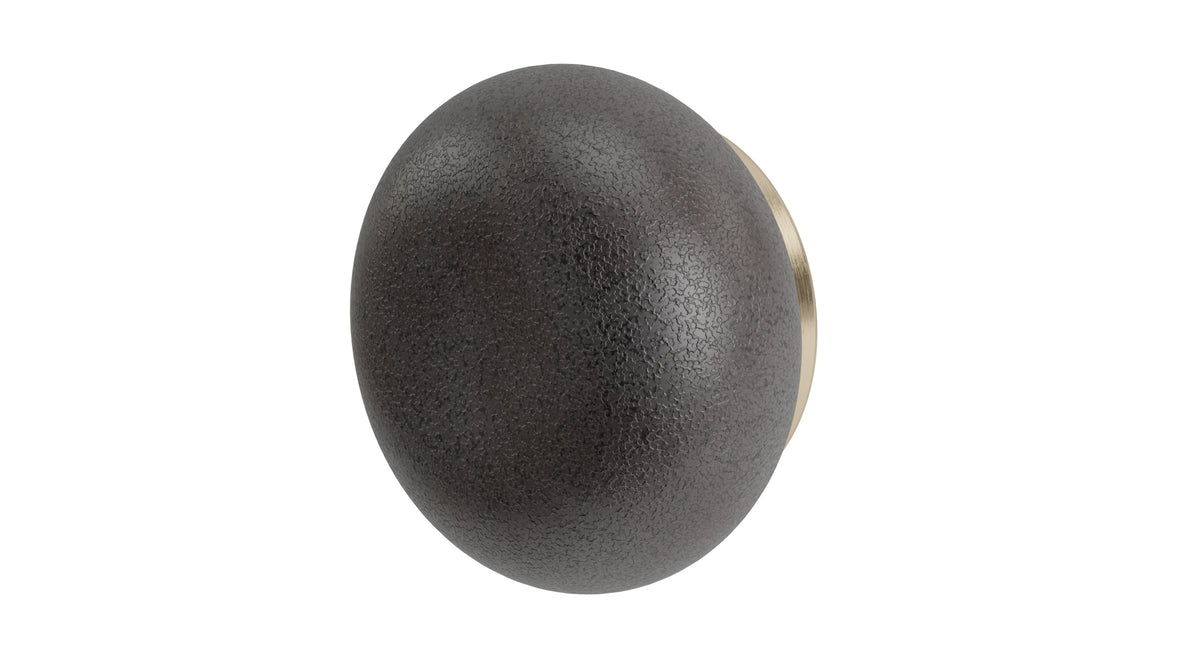 Foundry One Handle Wall Mount Diverter/Volume Control Shower Trim with Pebble Ceramic Knob Handle in Satin Brass