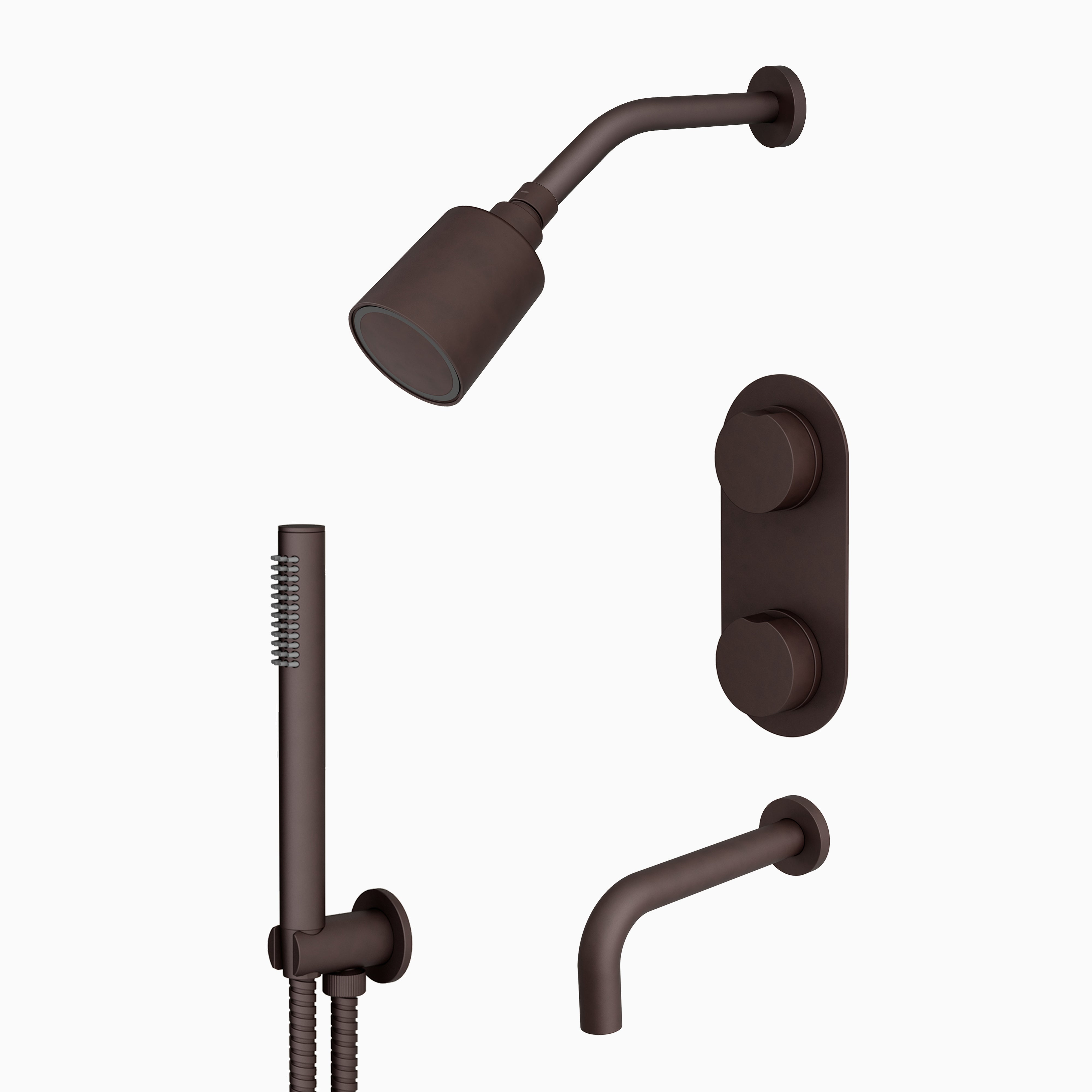 Foundry Thermostatic Tub/ Shower/ Handshower - Knob Handle in Architectural Copper