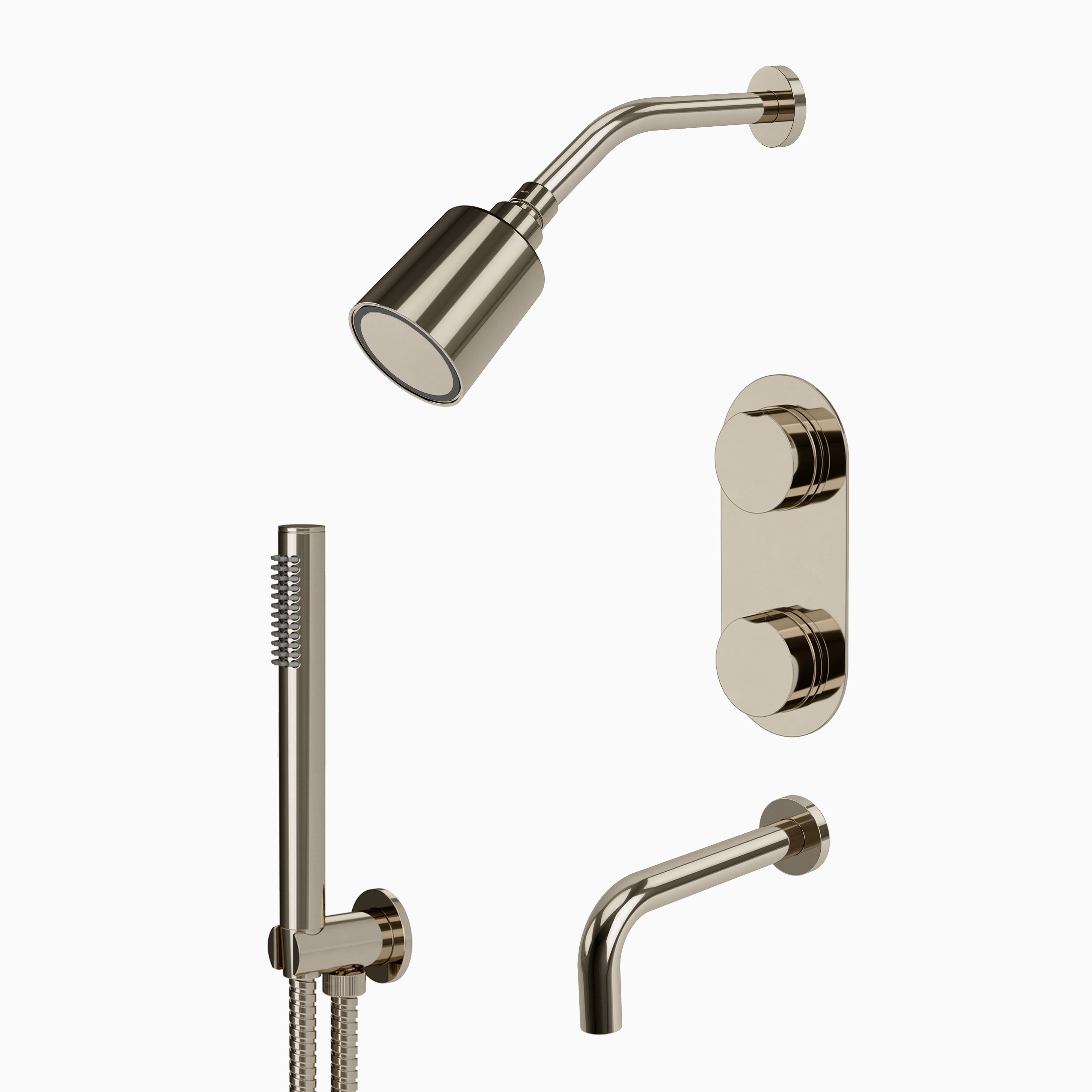 Foundry Thermostatic Tub/ Shower/ Handshower - Knob Handle in Polished Nickel