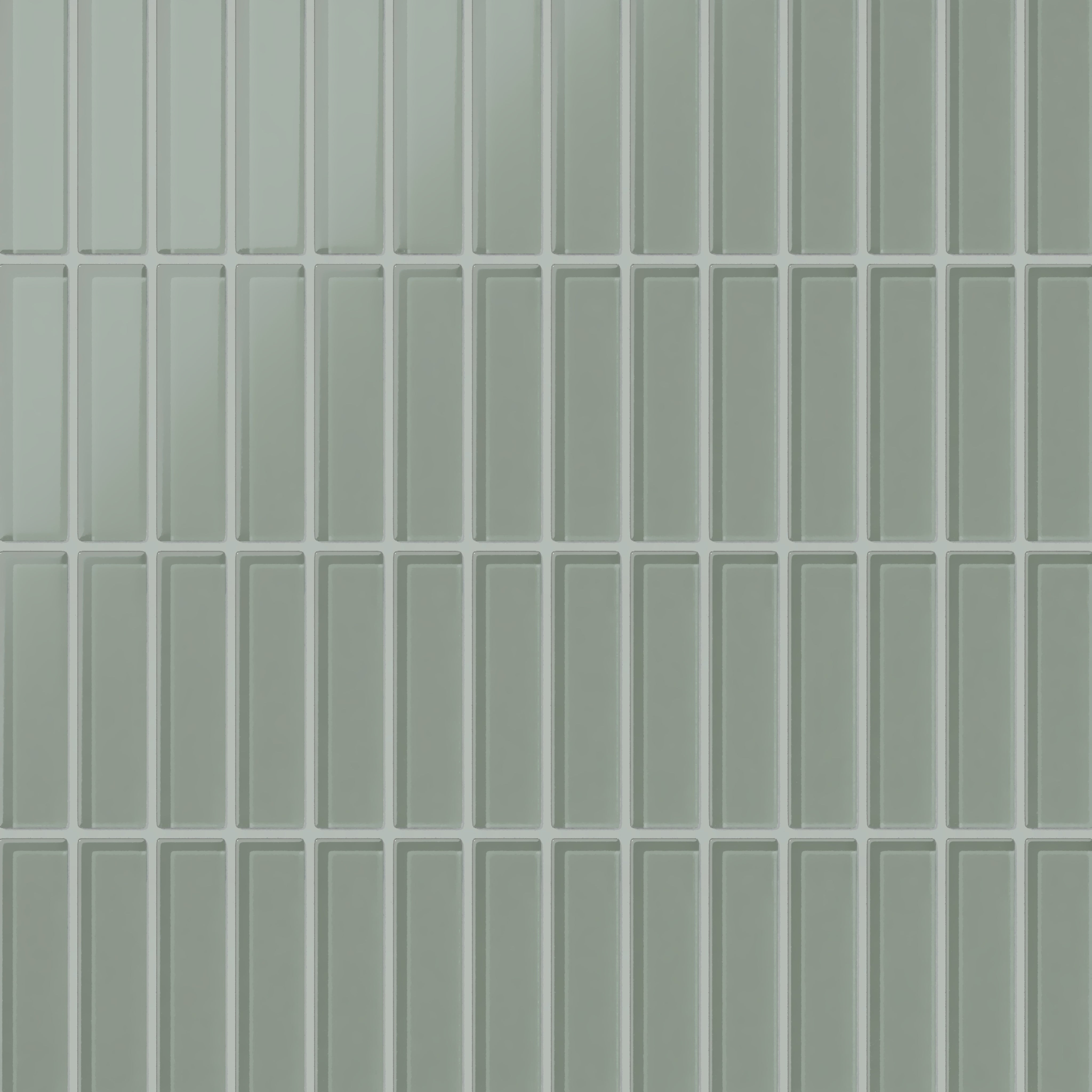 1x4 Straight Set Sheeted Glass Mosaic Tile in Hummingbird Matte