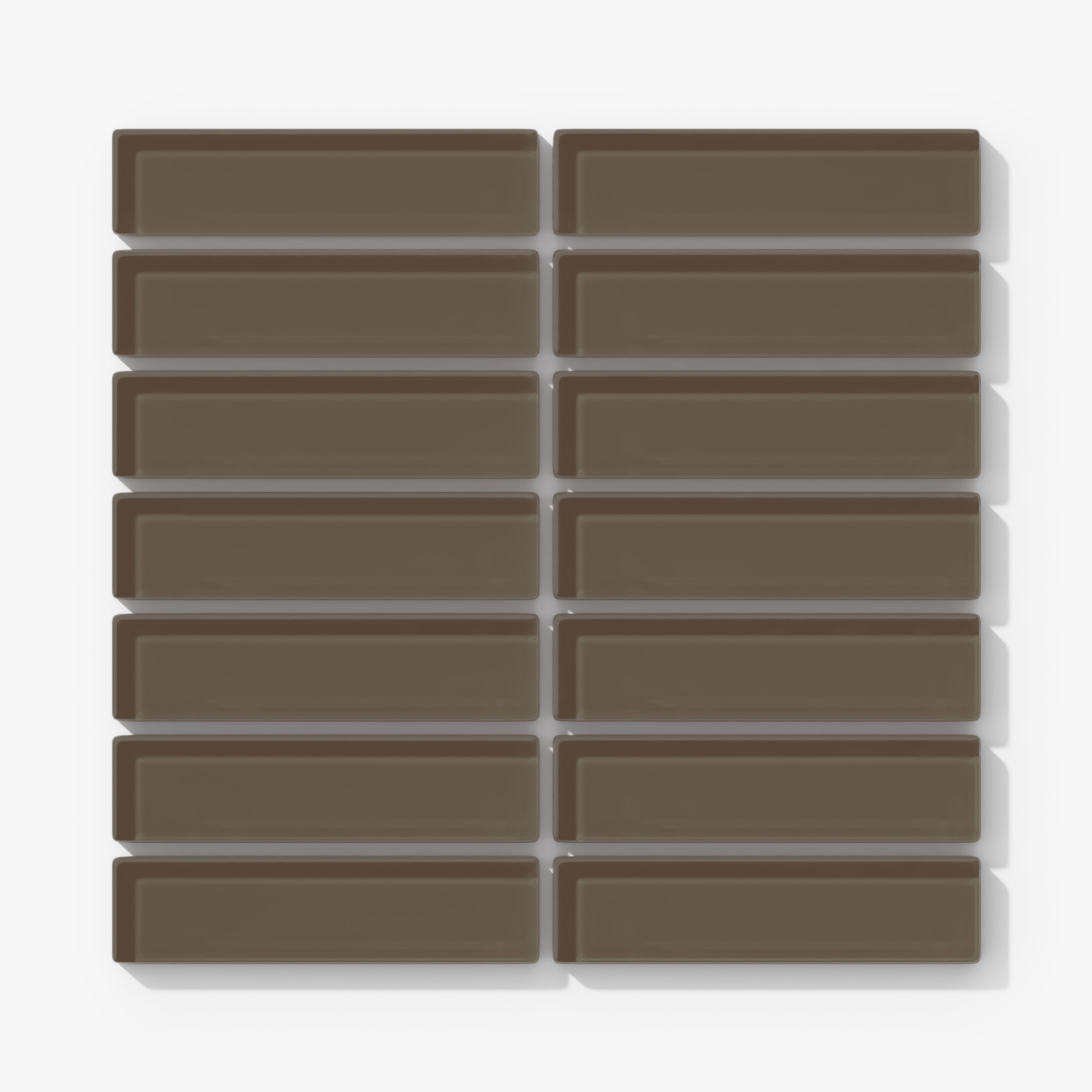 1x4 Straight Set Sheeted Glass Mosaic Tile in Albatross Gloss