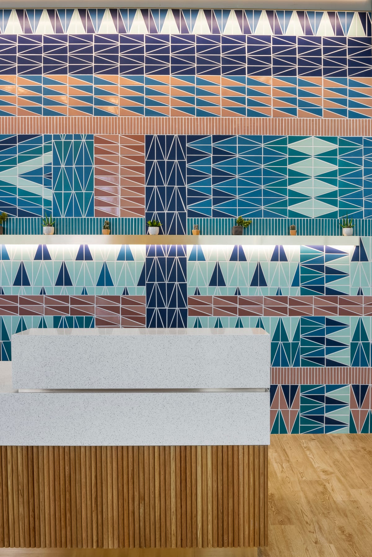 Right Scalene Triangle Original Ceramic Tile in Adriatic Sea Matte