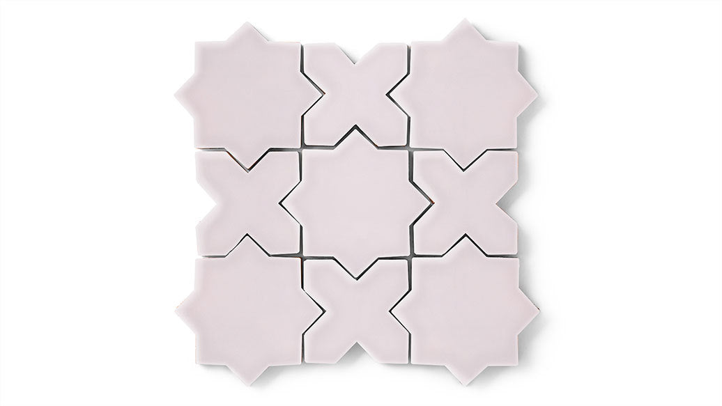 Mini Star & Cross Original Ceramic Tile in Evening Glow Gloss