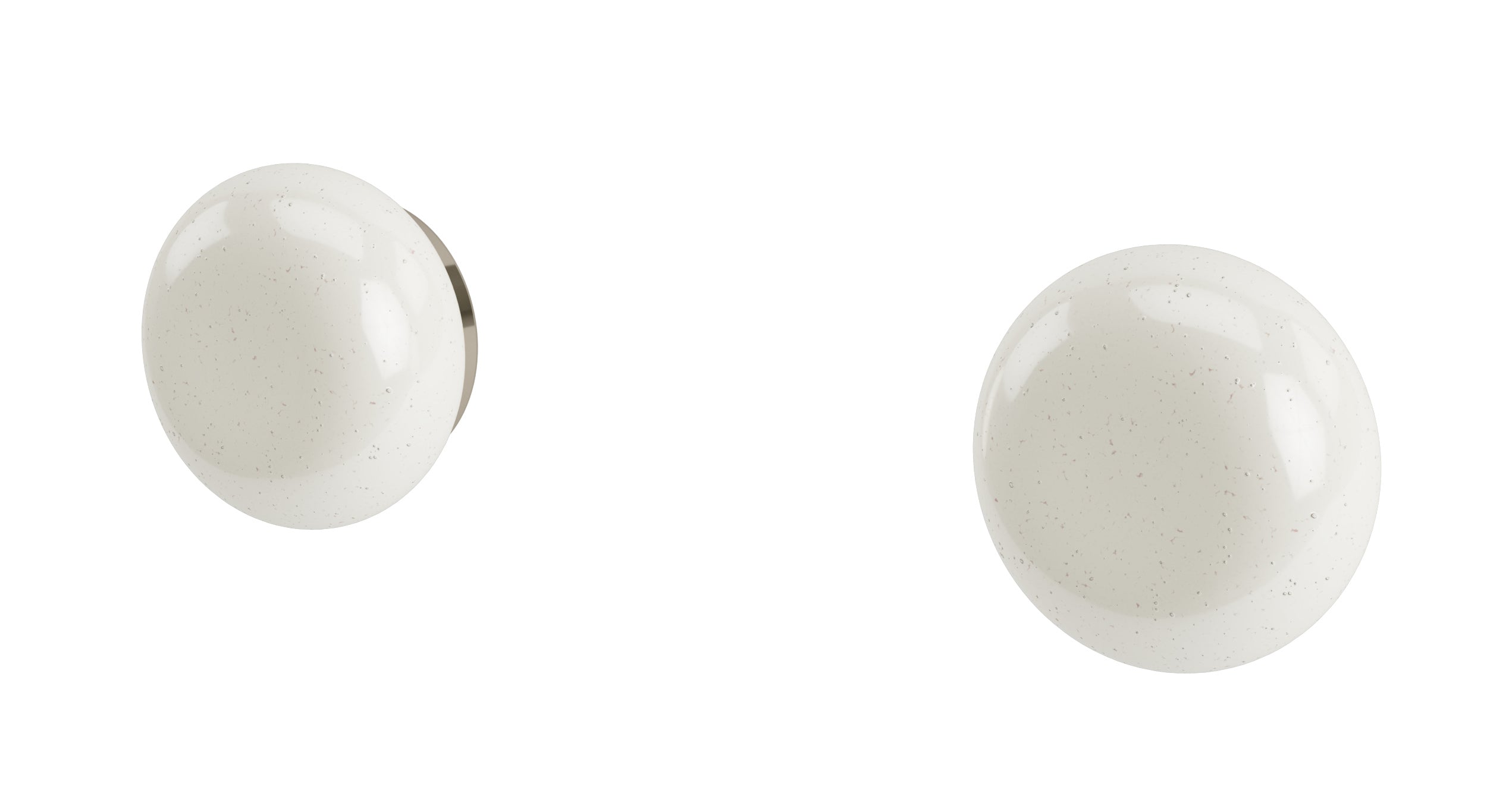 Foundry Two Handle Wall Mount Bath Trim with Pebble Ceramic Knob Handles in Polished Nickel