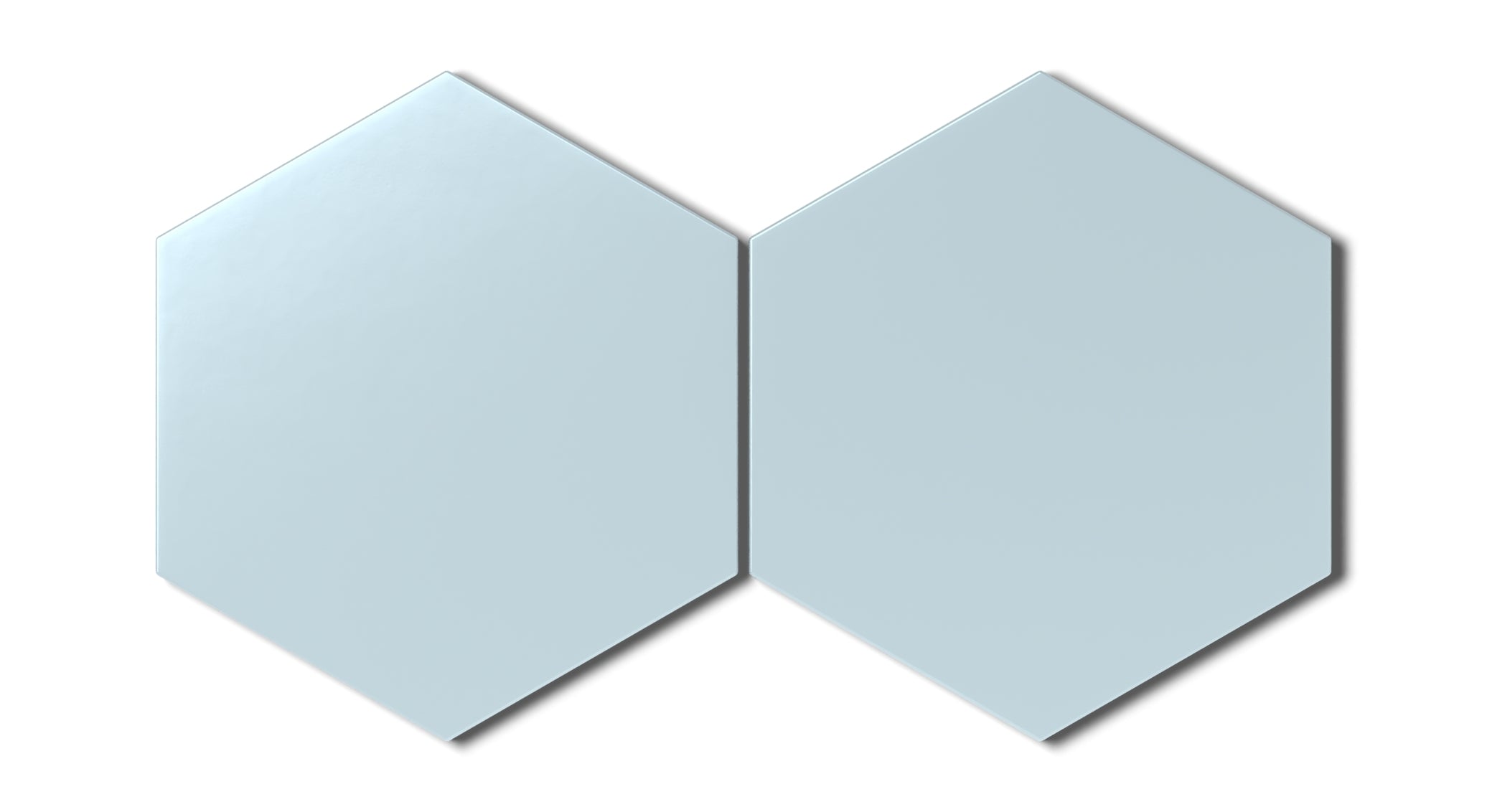 8" Hexagon Natural Press Ceramic Tile in Egyptian Blue Matte
