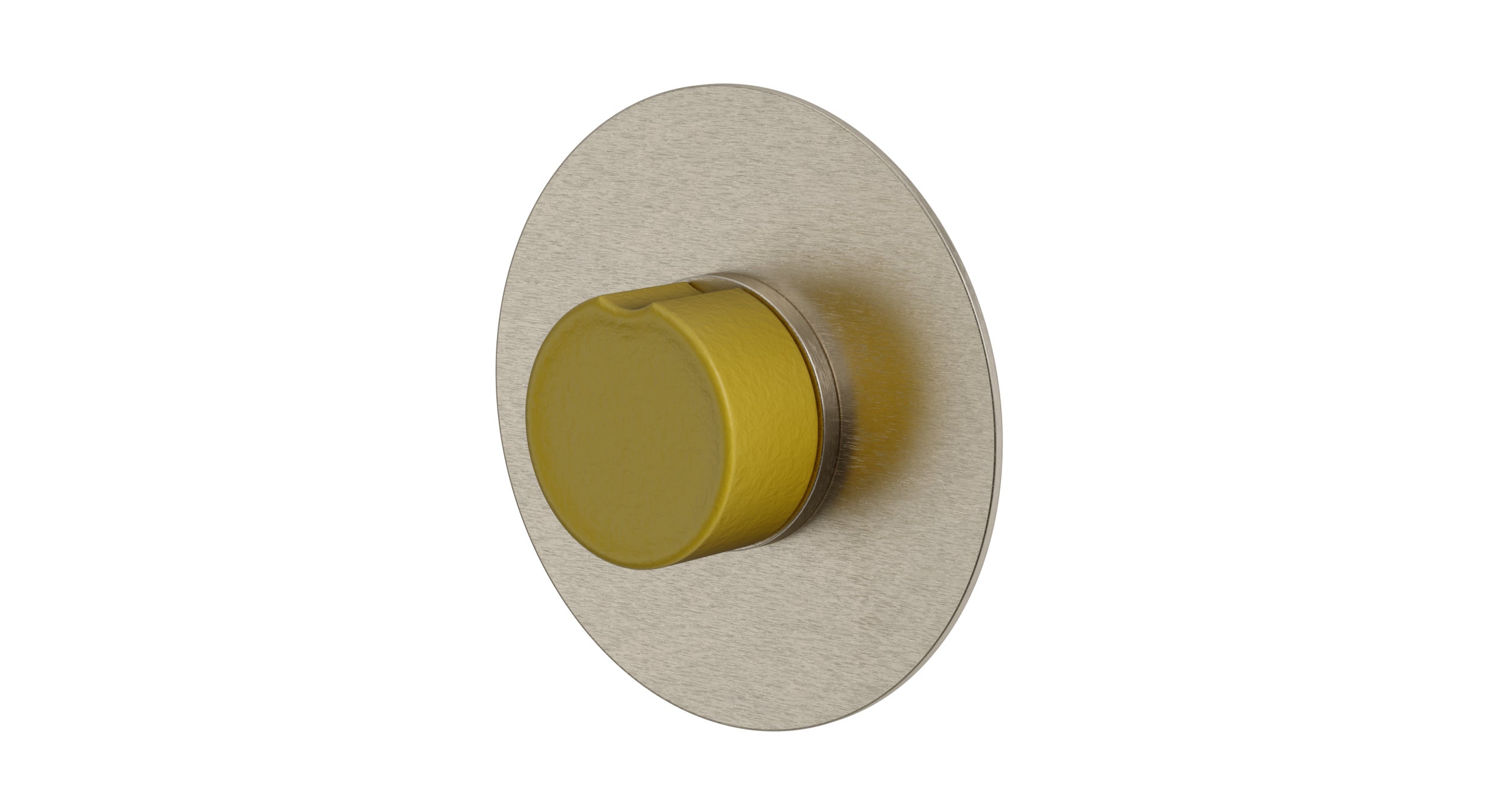 Foundry One Handle Wall Mount Shower Trim with Groove Ceramic Knob Handle in Satin Nickel