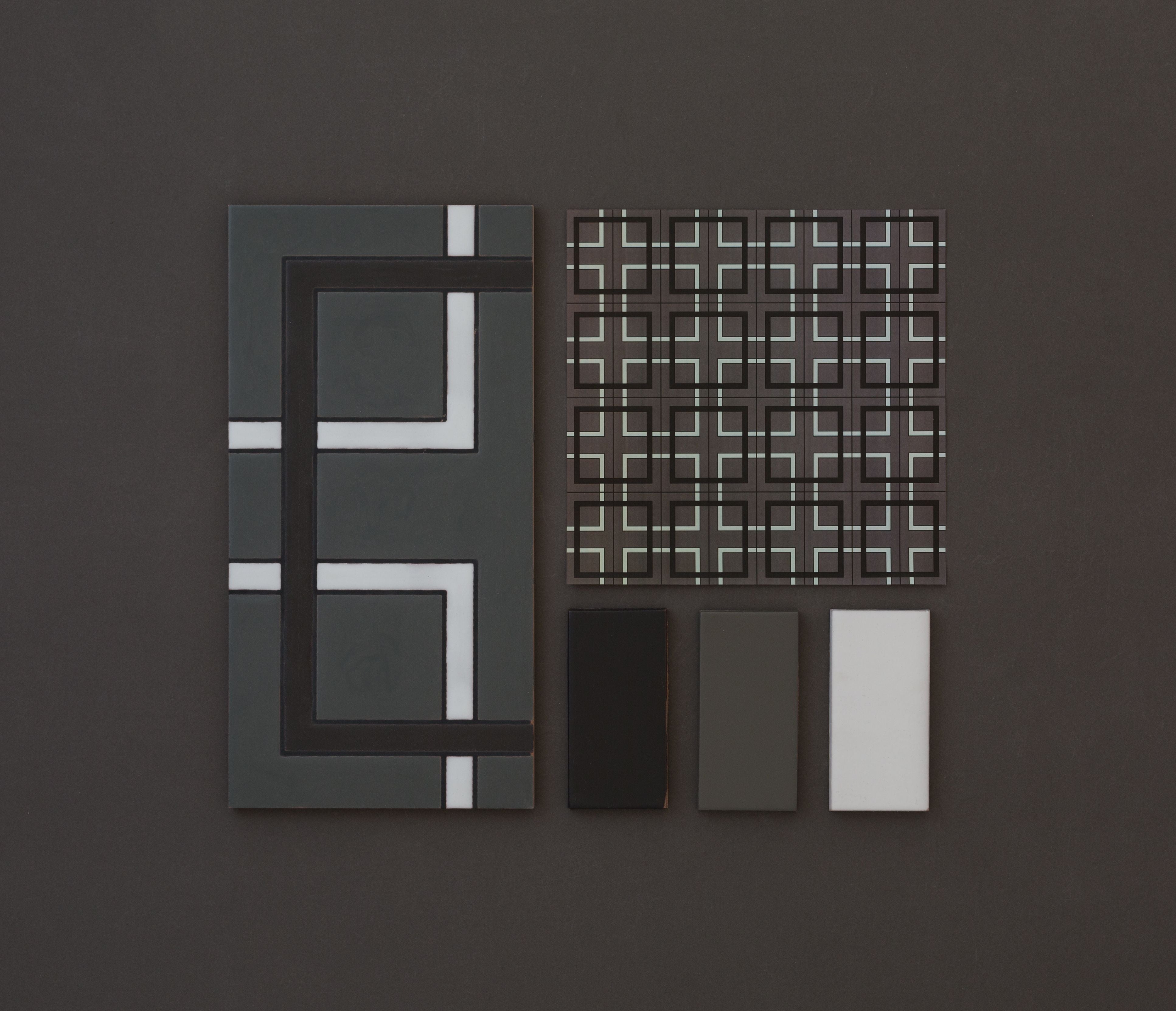 6x12 Handpainted Tile Charleston in Black Motif