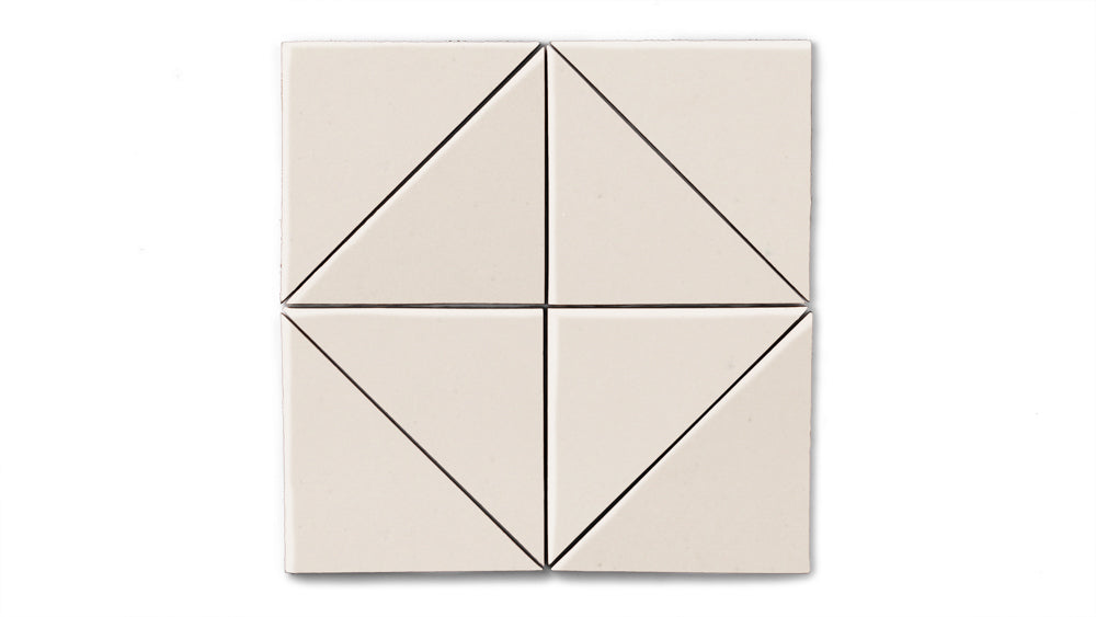 6" Triangle Original Ceramic Tile in Ivory Gloss