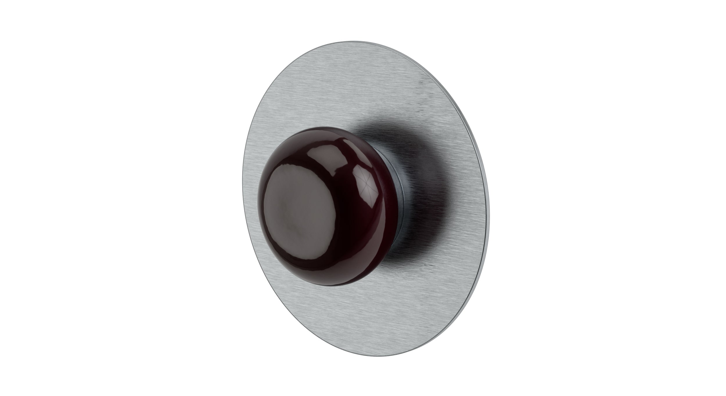 Foundry One Handle Wall Mount Shower Trim with Pebble Ceramic Knob Handle in Satin Chrome
